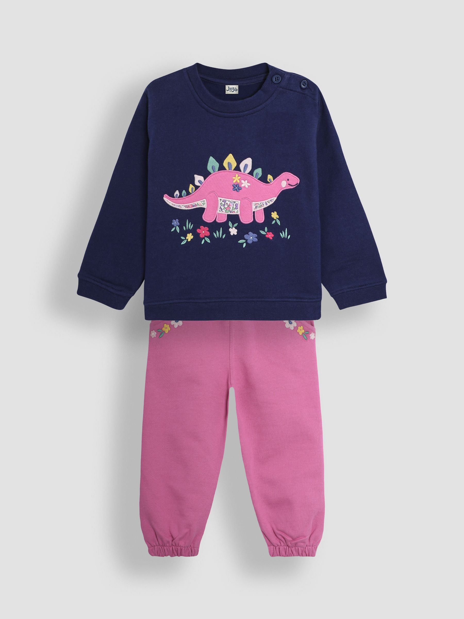 Navy Dino Appliqué Sweatshirt And Joggers Set - Image 1 of 5