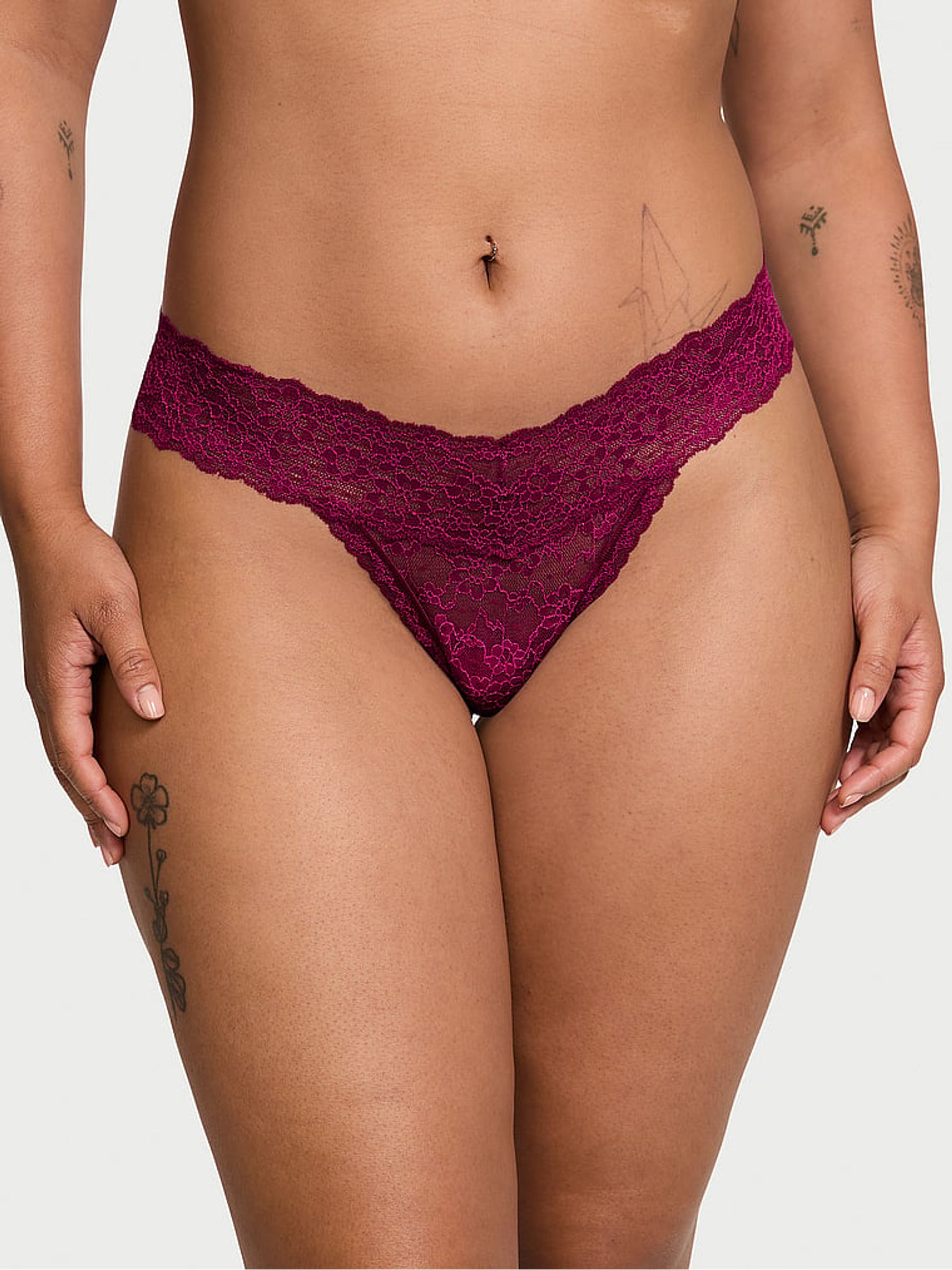 Plum Rouge Red Thong Knickers - Image 1 of 3