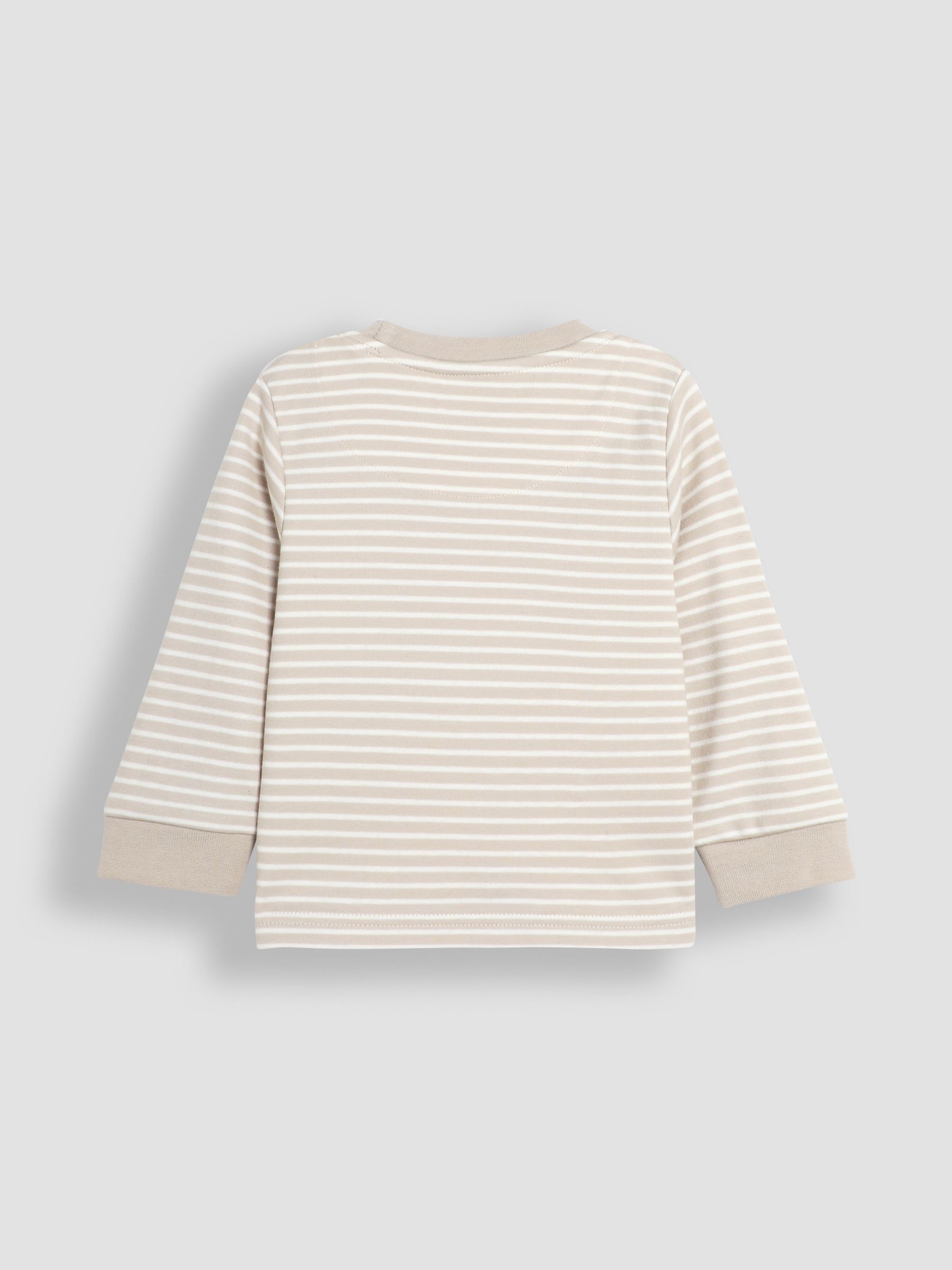 Cream Cotton Christmas Reindeer Striped Pyjamas - Image 7 of 9
