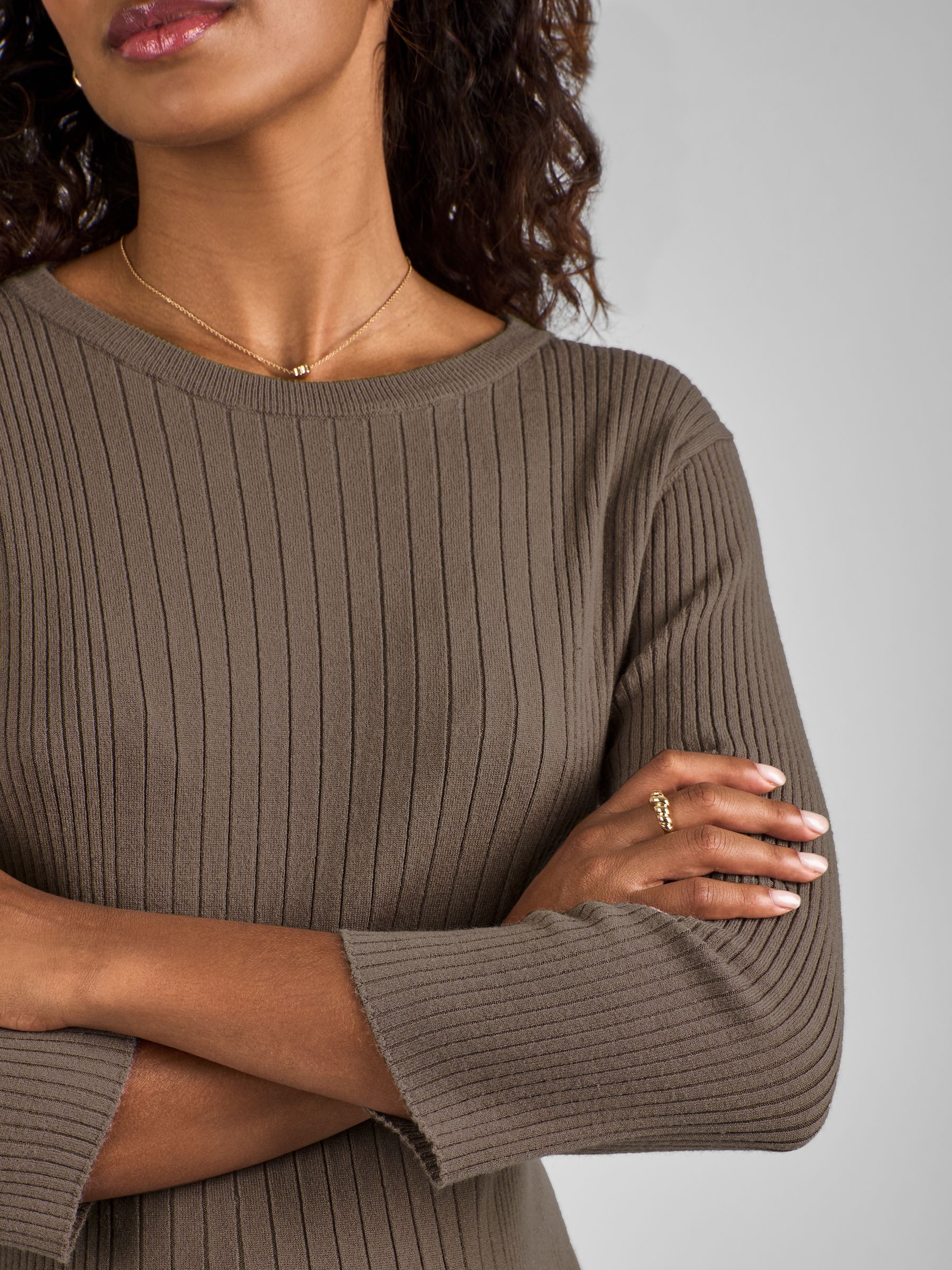 Mocha Brown Knitted Maternity Tube Dress - Image 4 of 4