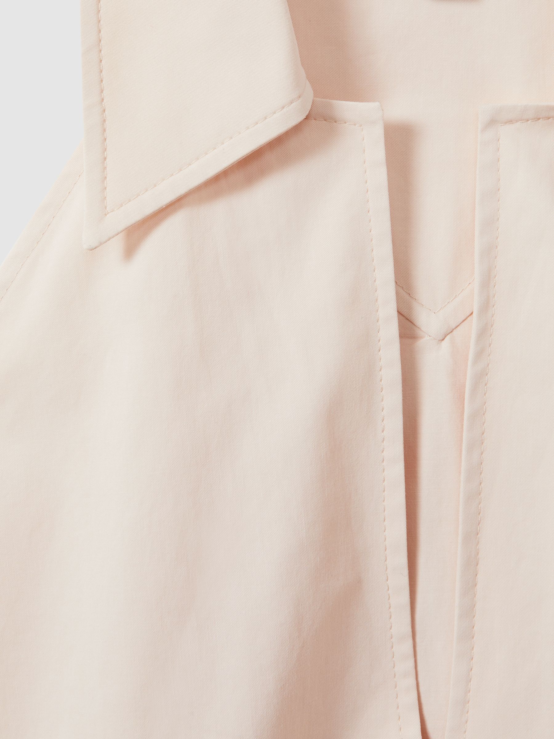 Open-Collar Cotton Blend Sleeveless Top in Neutral - Image 5 of 5