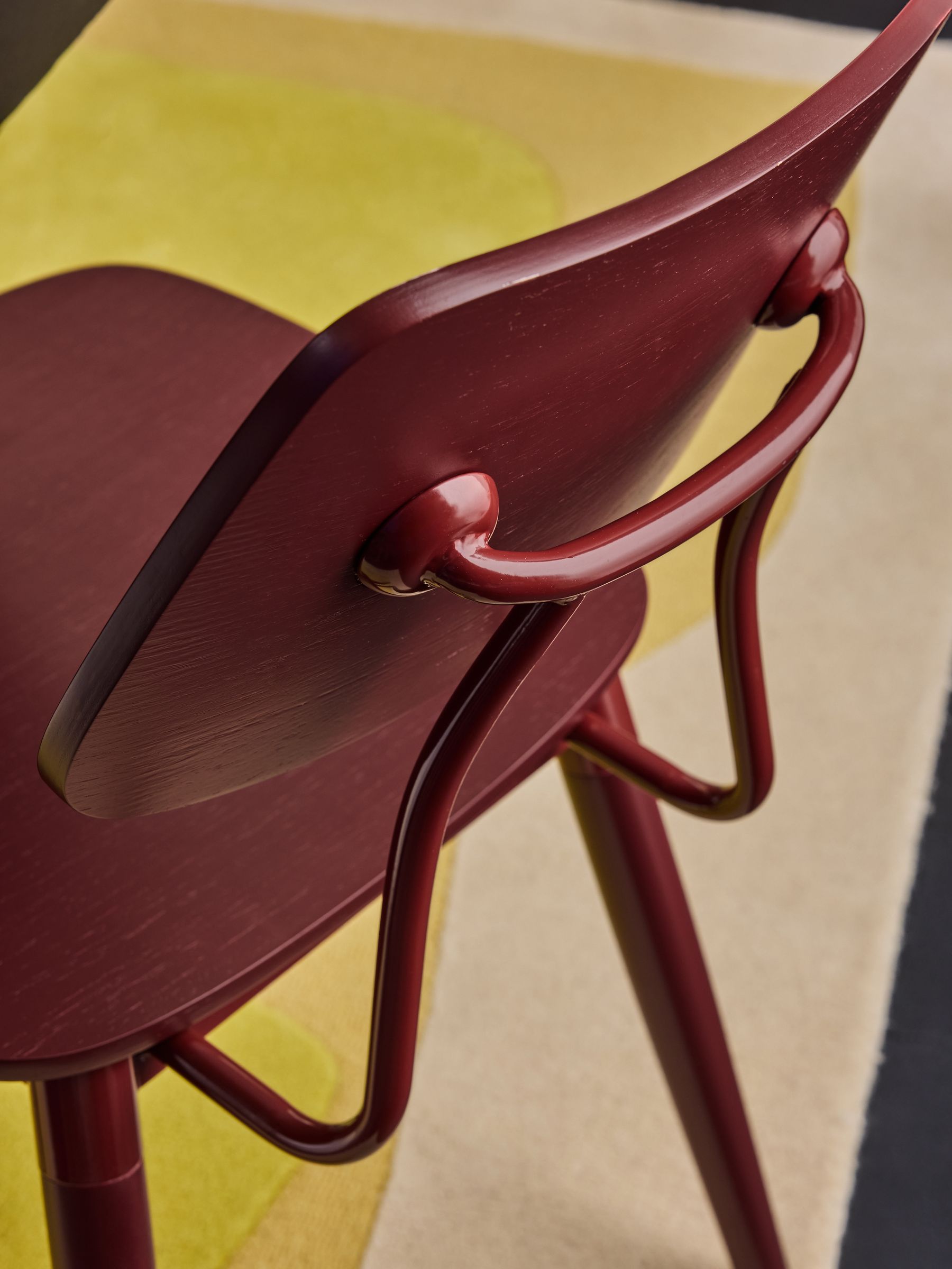 Set of 2 Airi Dining Chairs in Burgundy Red - Image 4 of 6