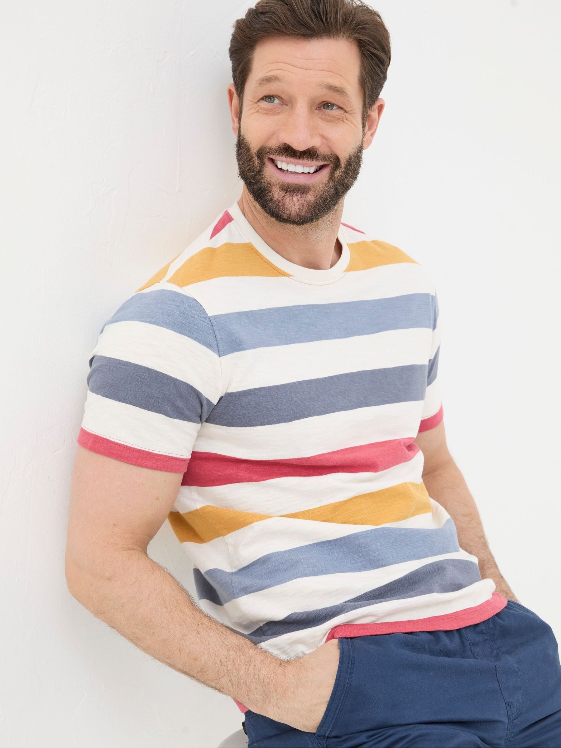Natural Seacombe Block Stripe T-Shirt - Image 3 of 5