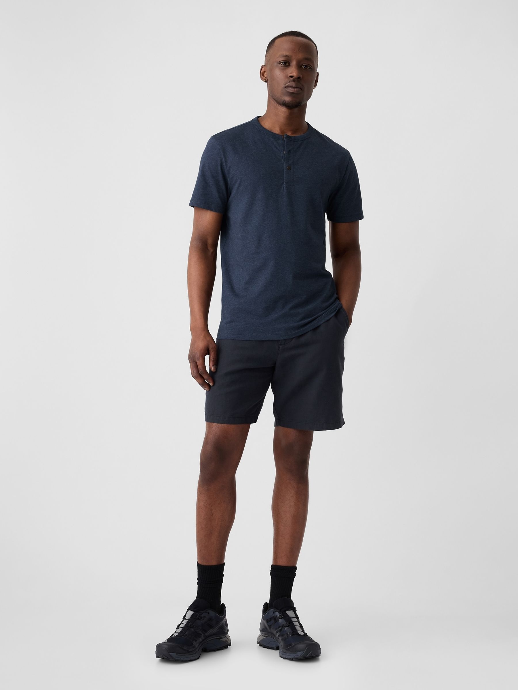 Blue Everyday Soft Henley Short Sleeve T-Shirt - Image 3 of 6