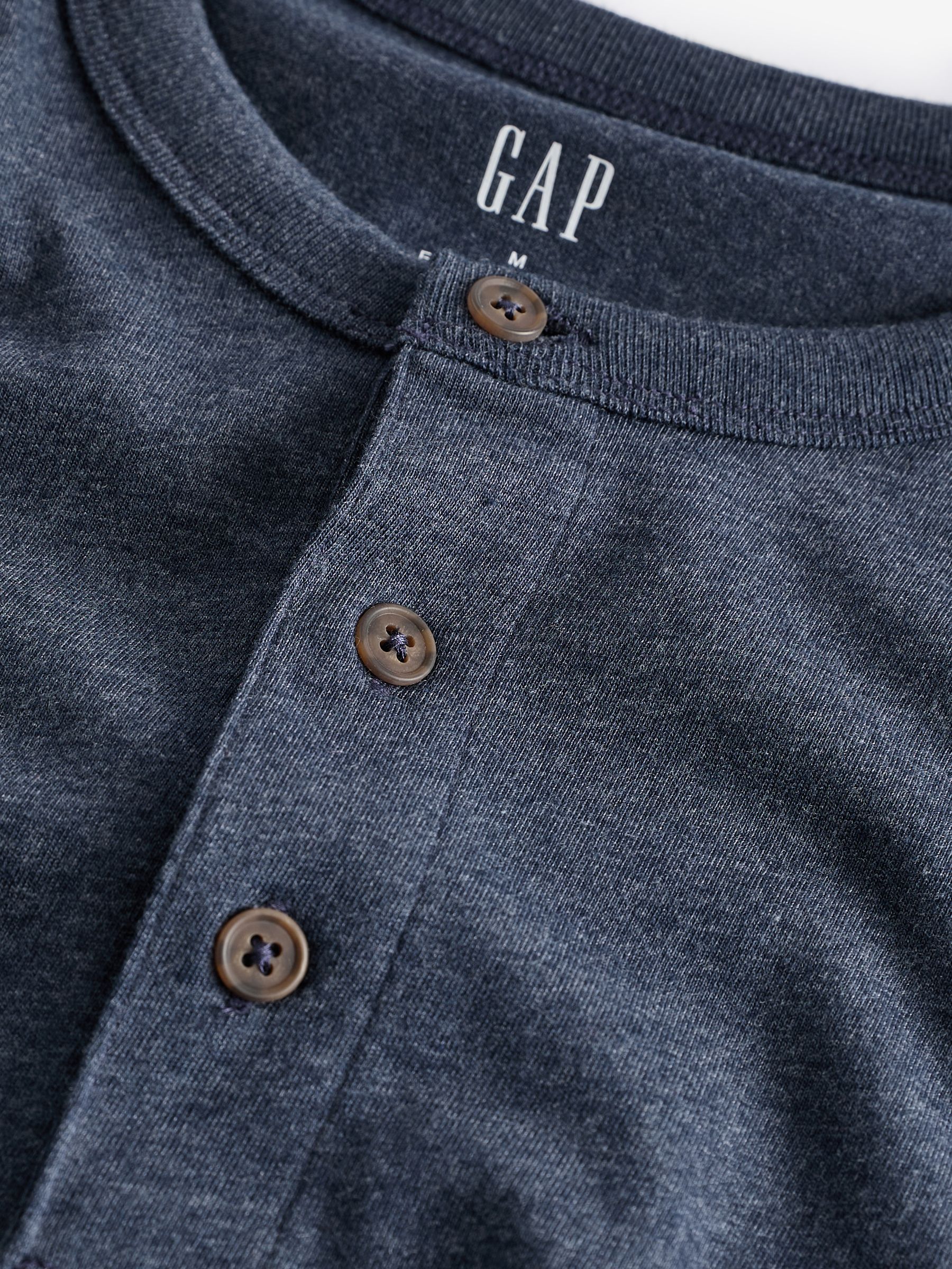 Blue Everyday Soft Henley Short Sleeve T-Shirt - Image 6 of 6