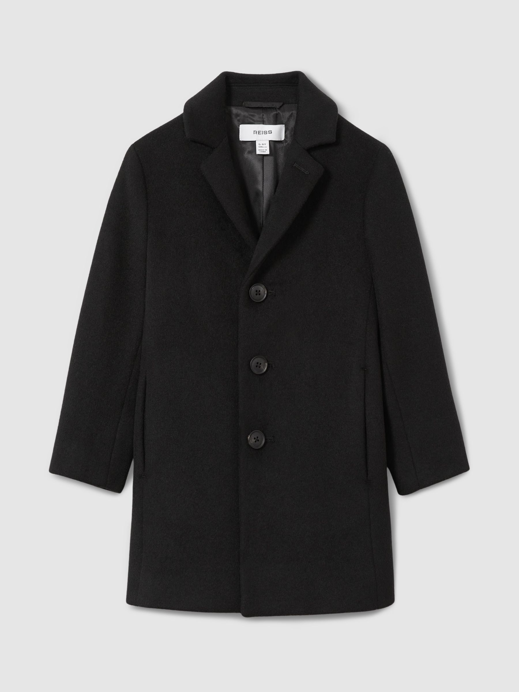 3-9 yrs Single Breasted Overcoat in Black - Image 2 of 7