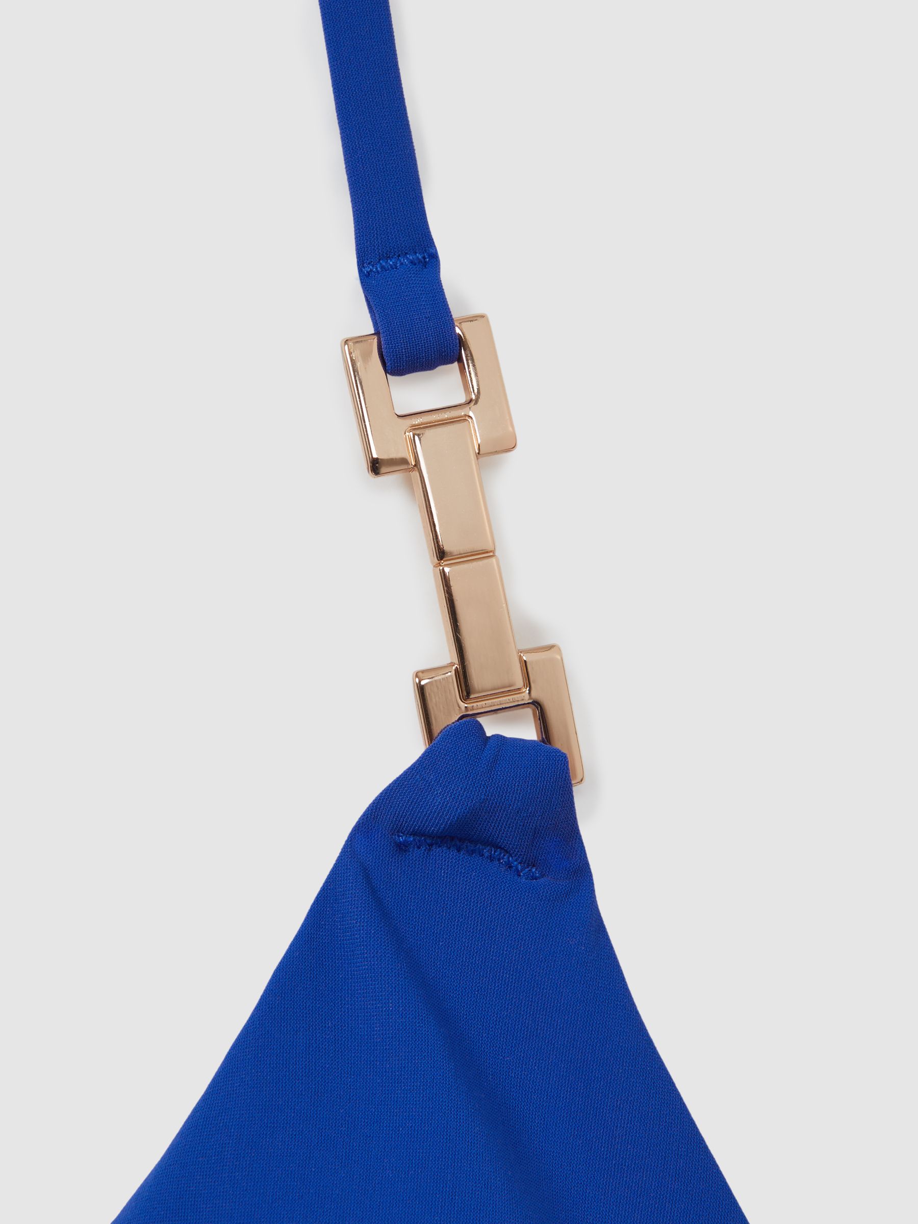 Riah Cobalt Blue Triangle Halter Neck Bikini Top - Image 4 of 4