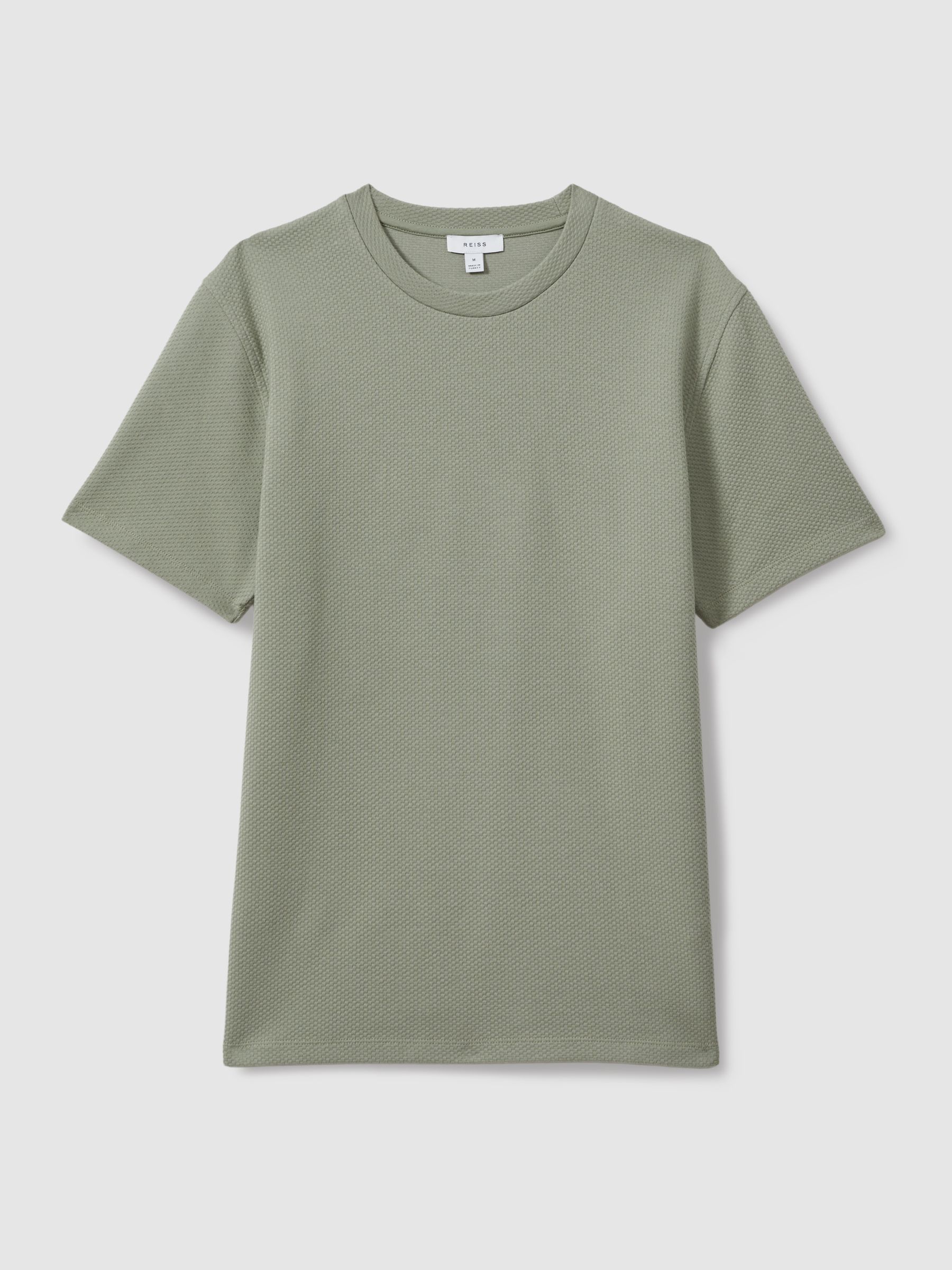 Slim Fit Honeycomb T-Shirt in Pistachio - Image 2 of 5