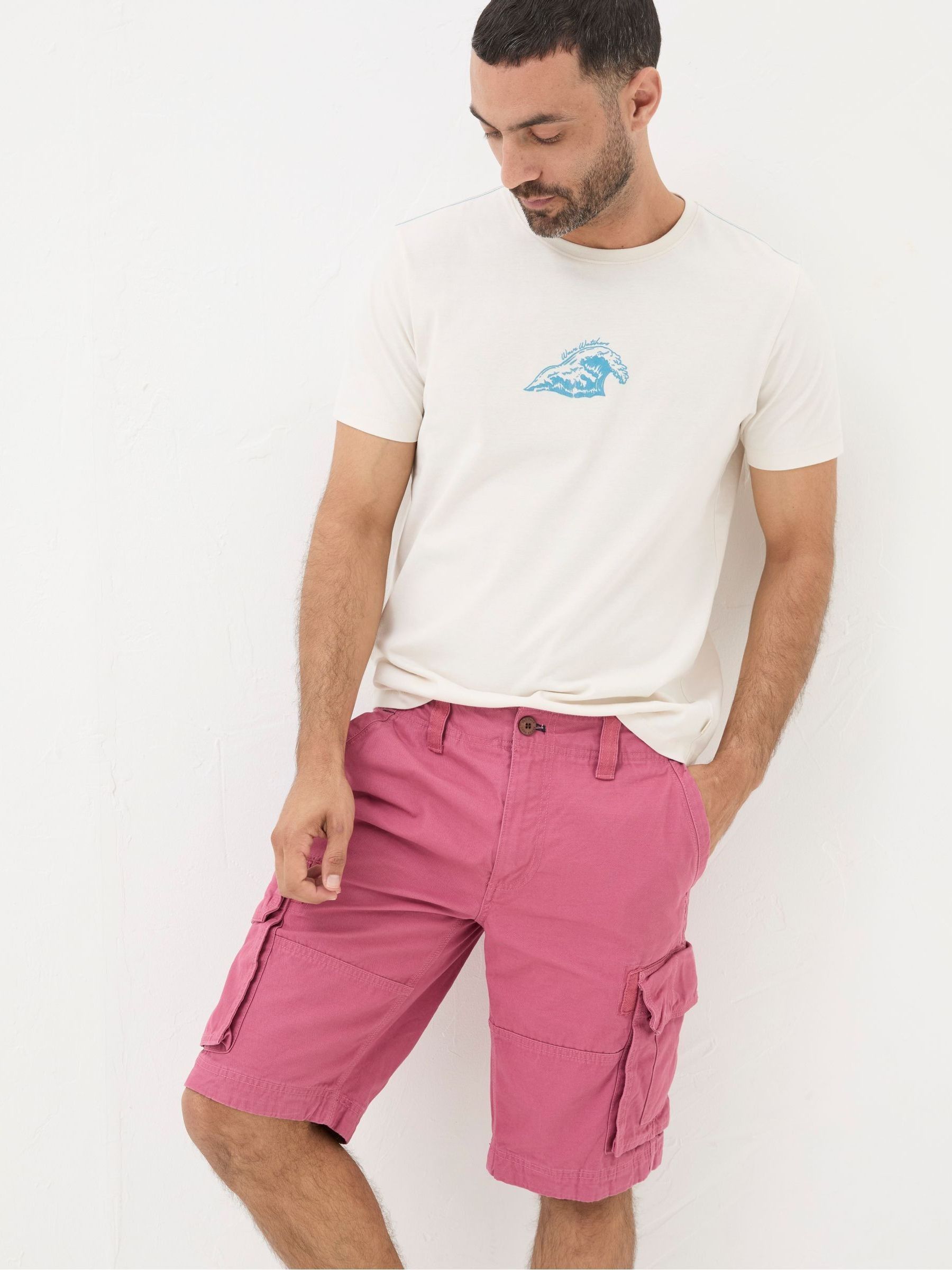 Breakyard Pink Cargo Shorts FatFace