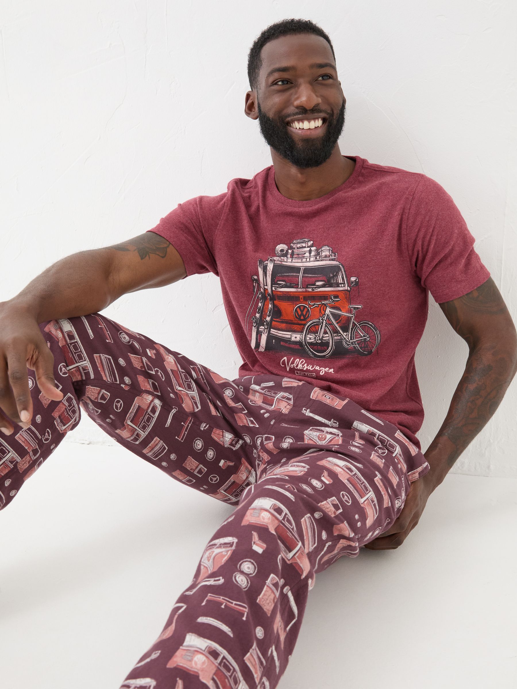 Dark Red VW Print Pyjama Bottoms - Image 4 of 6