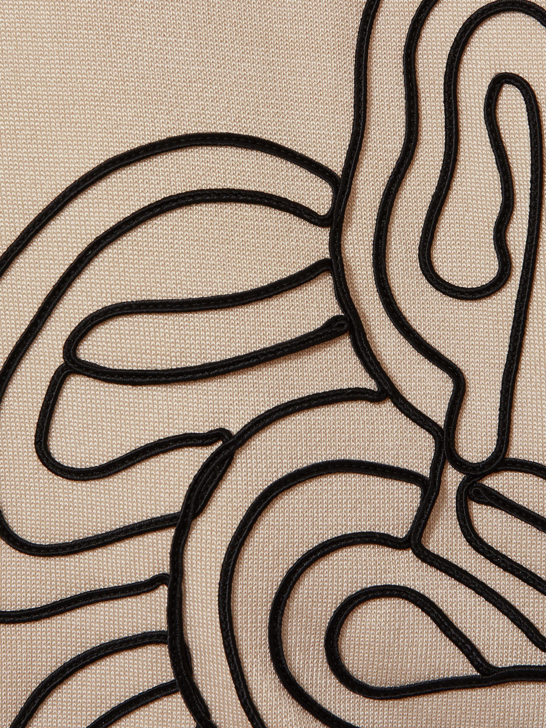 Jersey Embroidered Cuban Collar Shirt in Cream - Image 6 of 6
