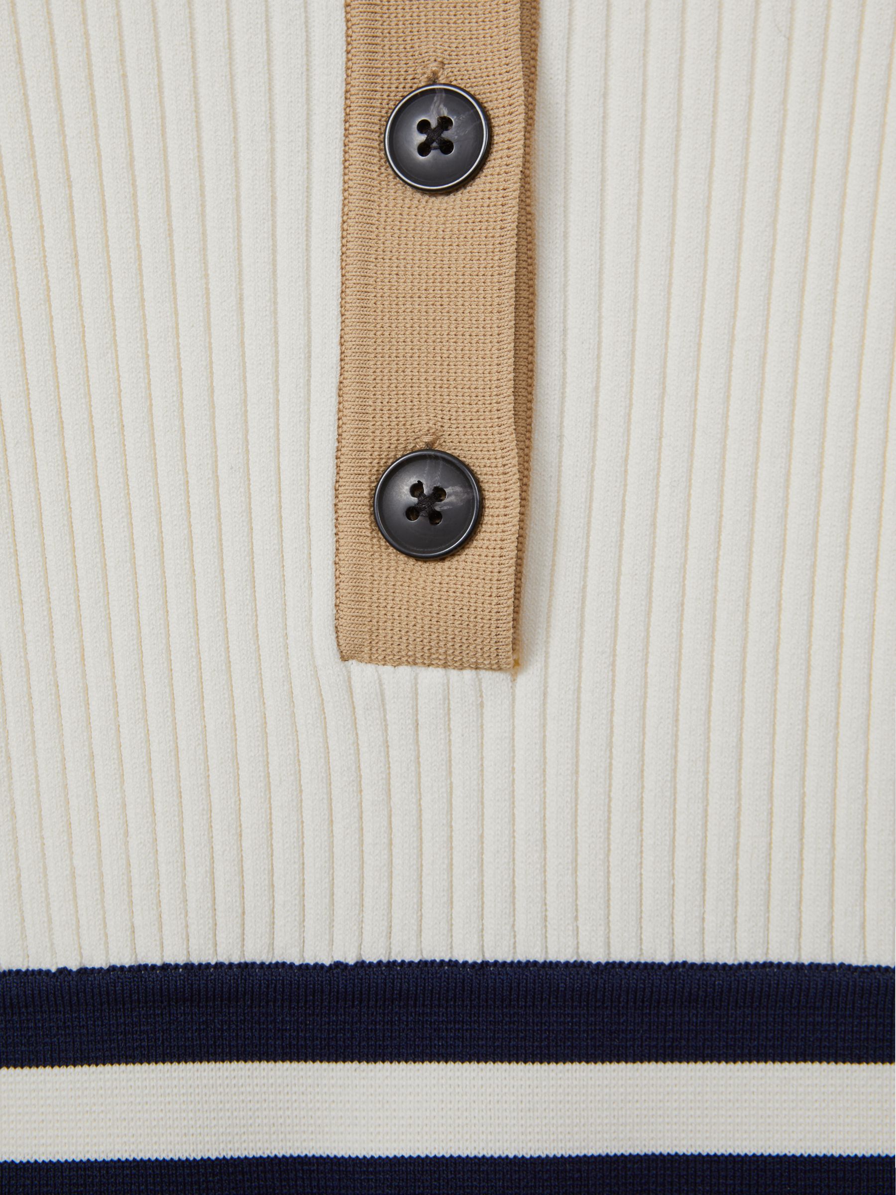 9-13 yrs Knitted Button-Through Funnel Neck Dress in Camel - Image 4 of 4