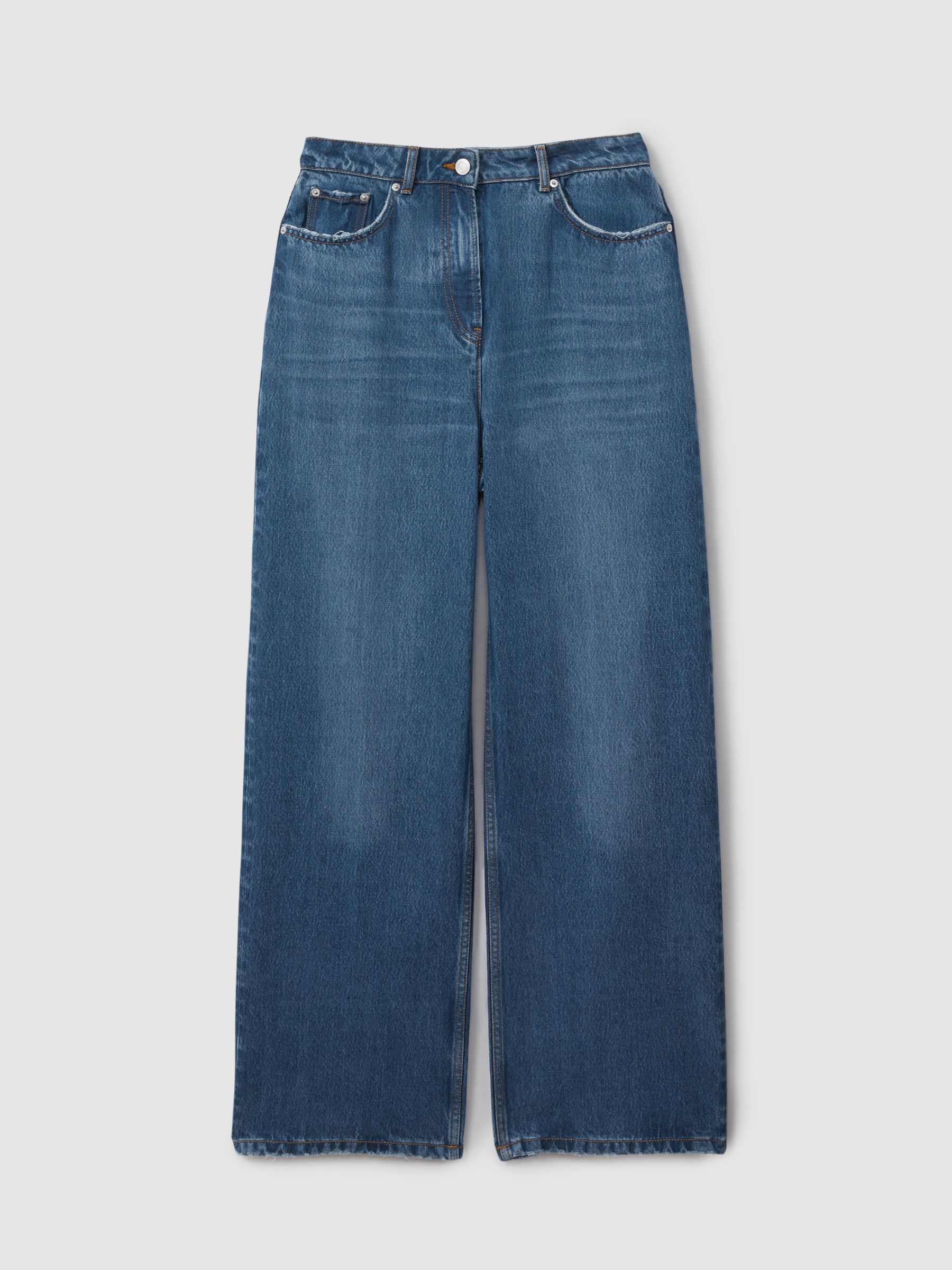 Petite Lightweight Viscose Blend Relaxed Jeans in Mid Blue - Image 2 of 7