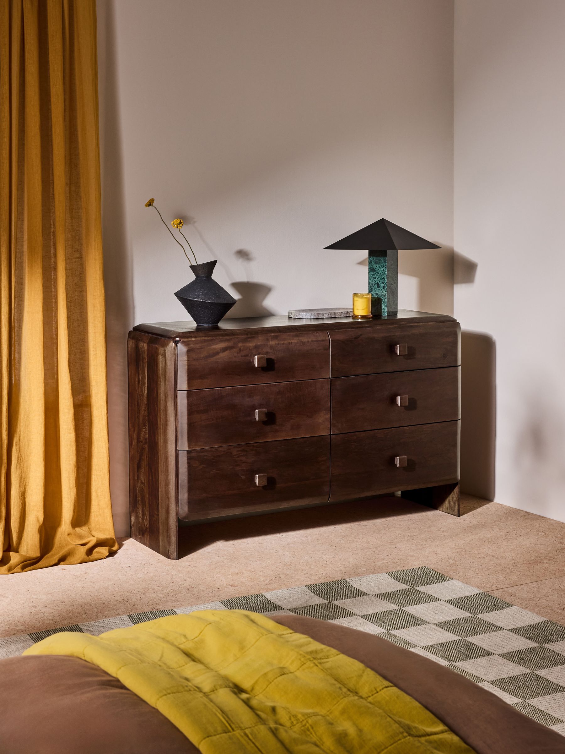 Payton Mango Wood 6 Drawer Chest of Drawers in Brown - Image 1 of 6