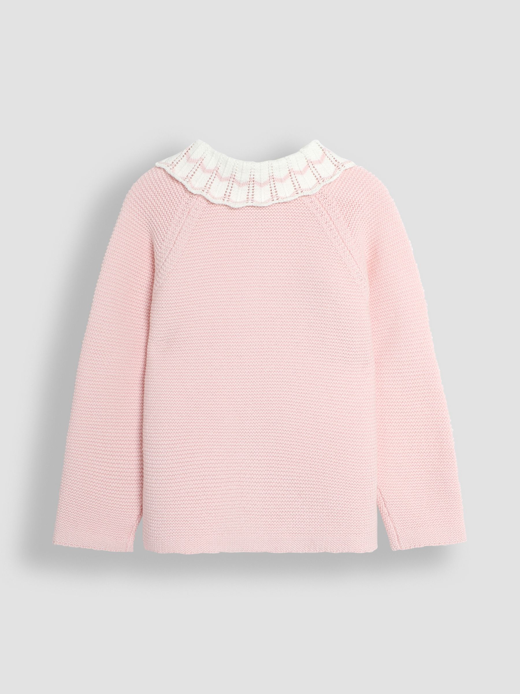 Pink Broderie Collar Cotton Cardigan - Image 2 of 3
