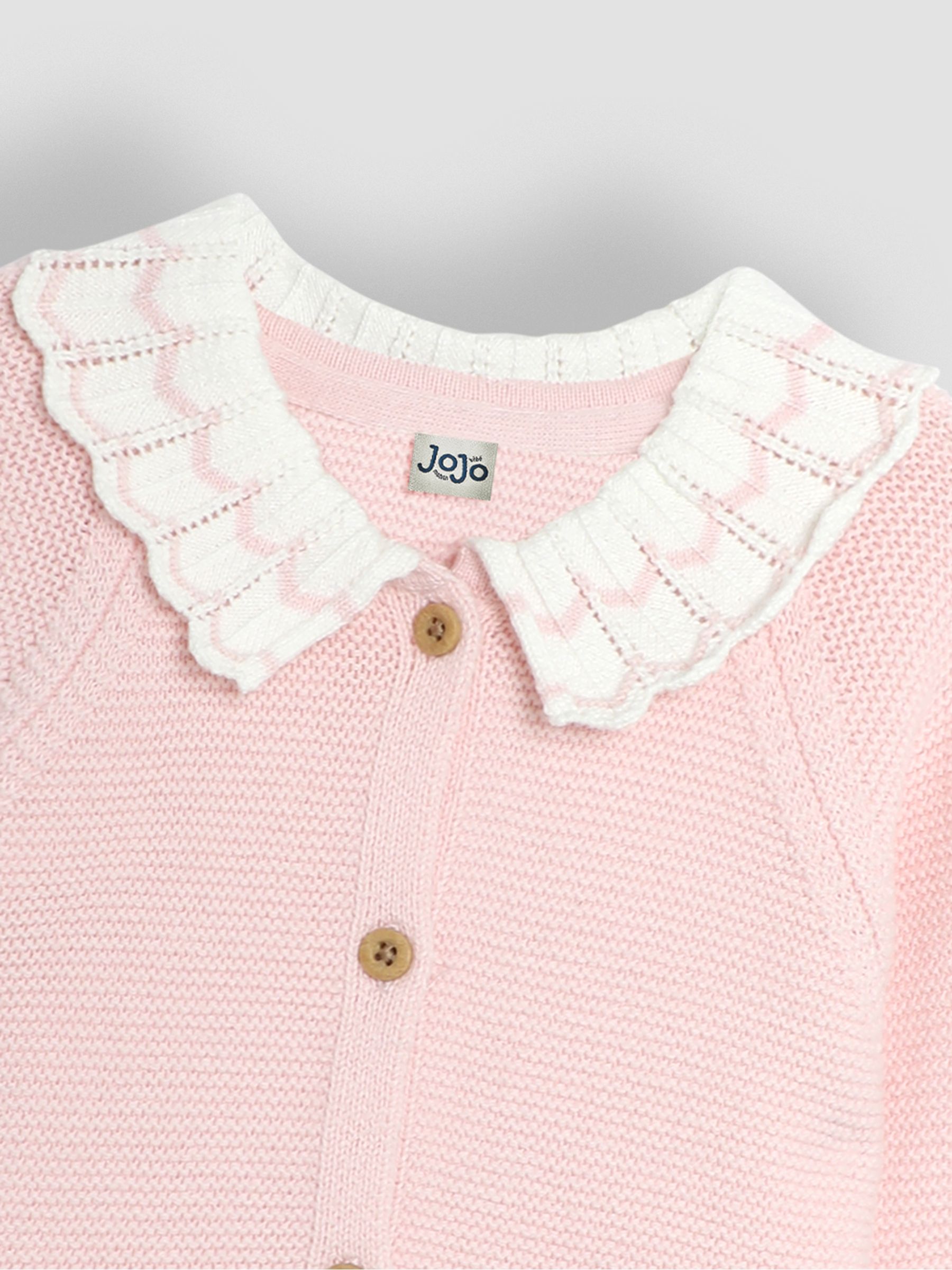 Pink Broderie Collar Cotton Cardigan - Image 3 of 3