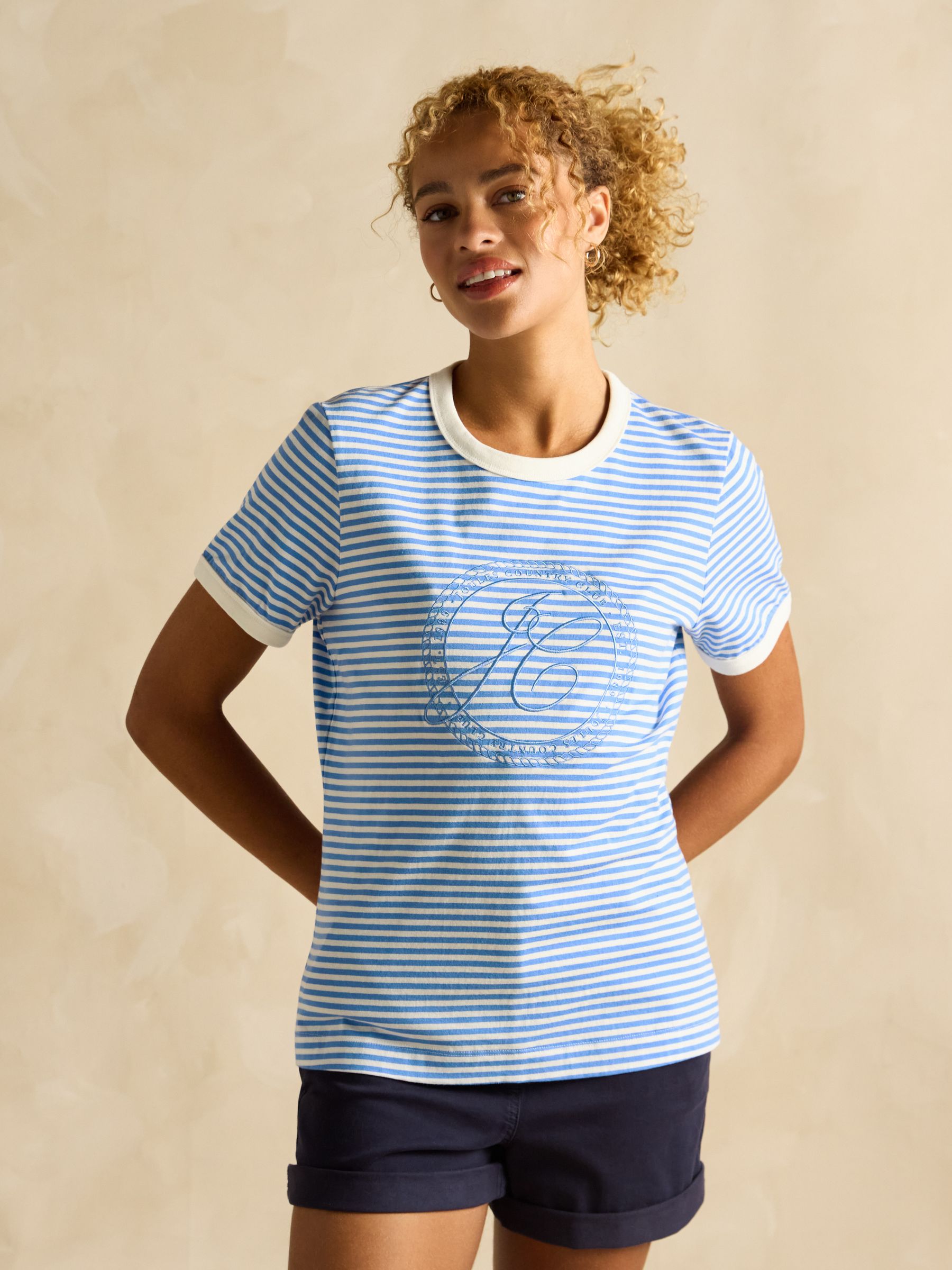 Kitsford Blue/White Embroidered T-Shirt - Image 1 of 6