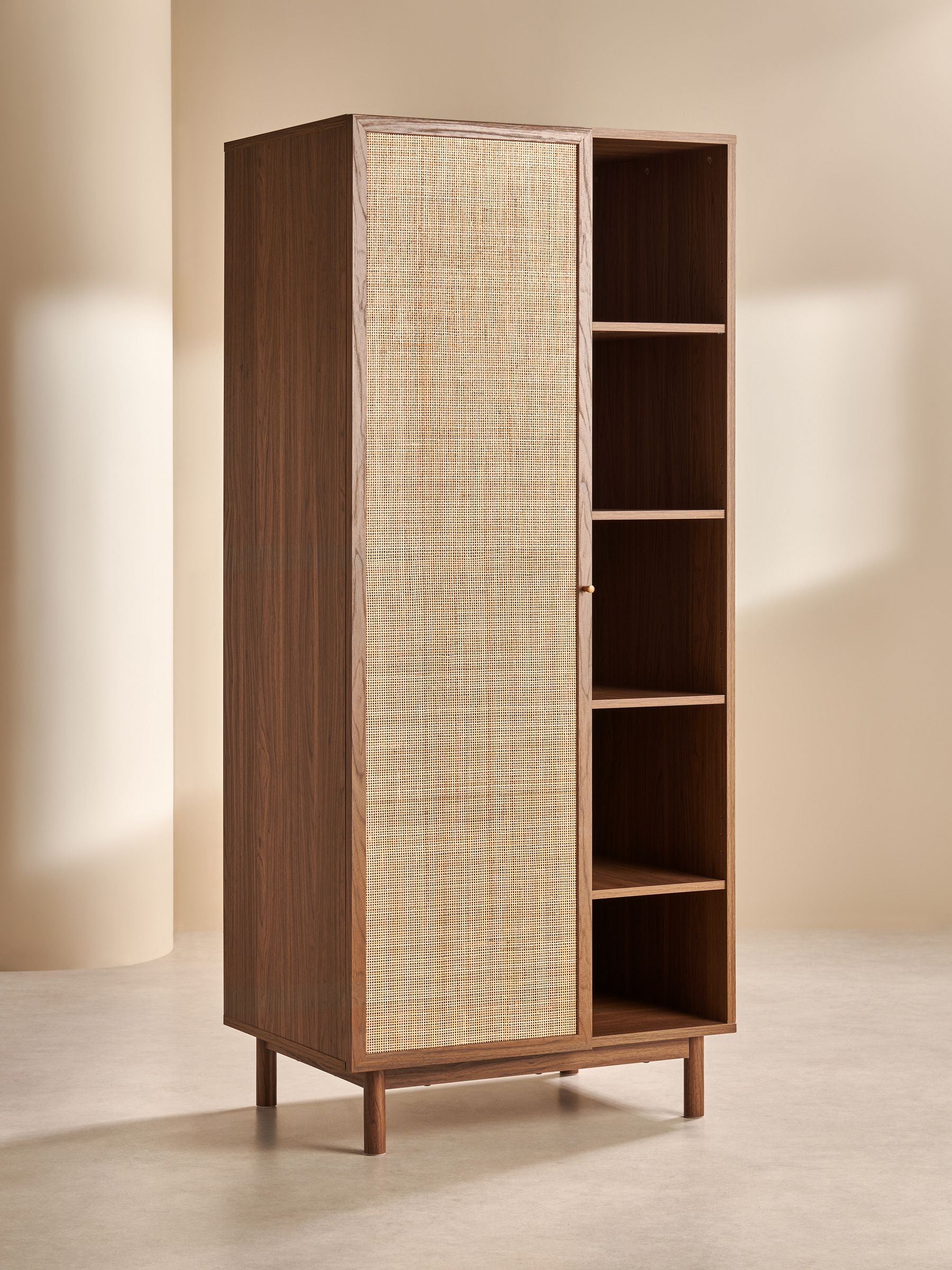 Pavia Rattan Double Wardrobe in Dark Oak Effect - Image 2 of 6