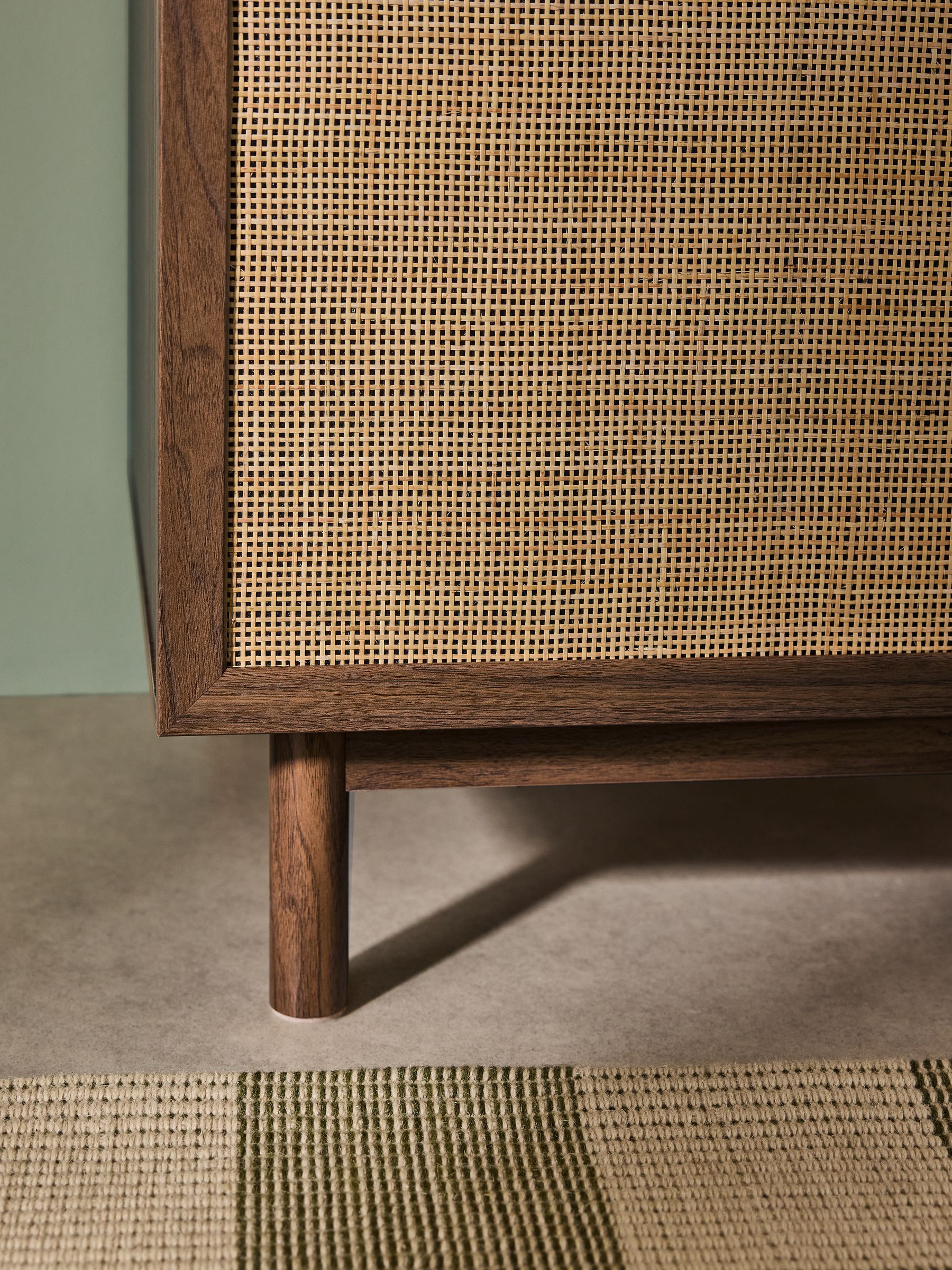 Pavia Rattan Double Wardrobe in Dark Oak Effect - Image 4 of 6