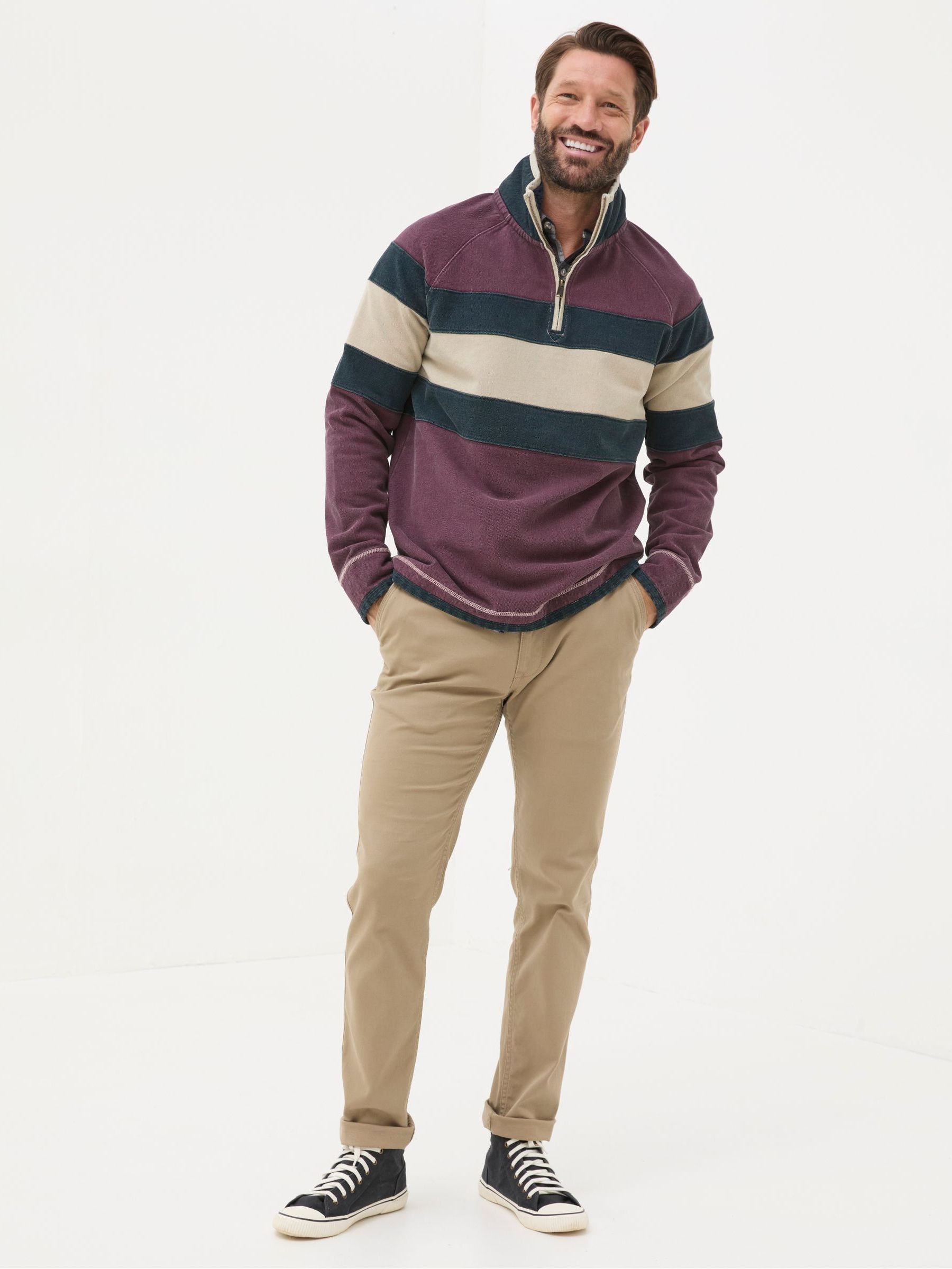 Airlie Dark Red Panel Sweatshirt - Image 2 of 7 Airlie Dark Red Panel Sweatshirt - Image 2 of 7