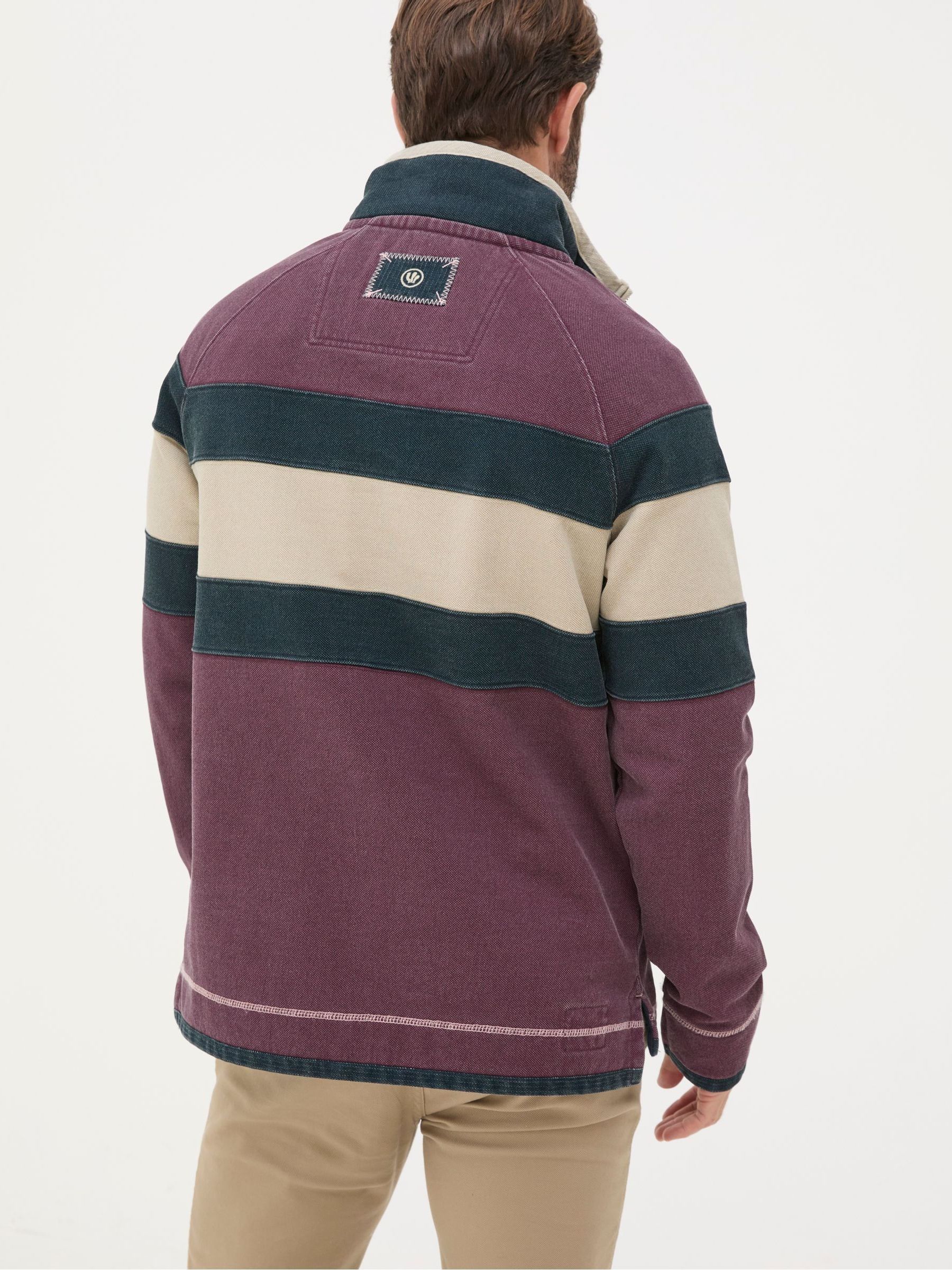 Airlie Dark Red Panel Sweatshirt - Image 3 of 7
