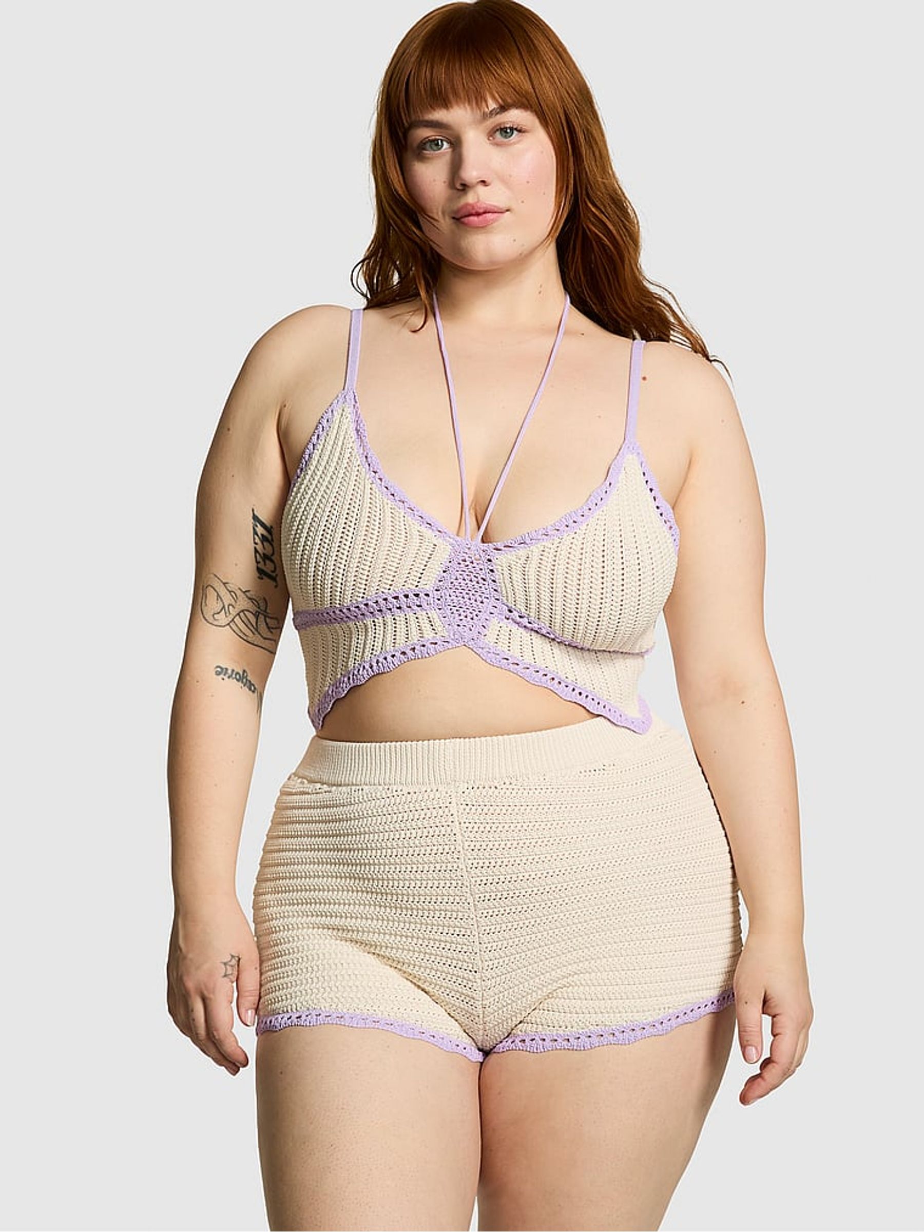 White Shell Crochet Butterfly Two Piece Set - Image 1 of 3