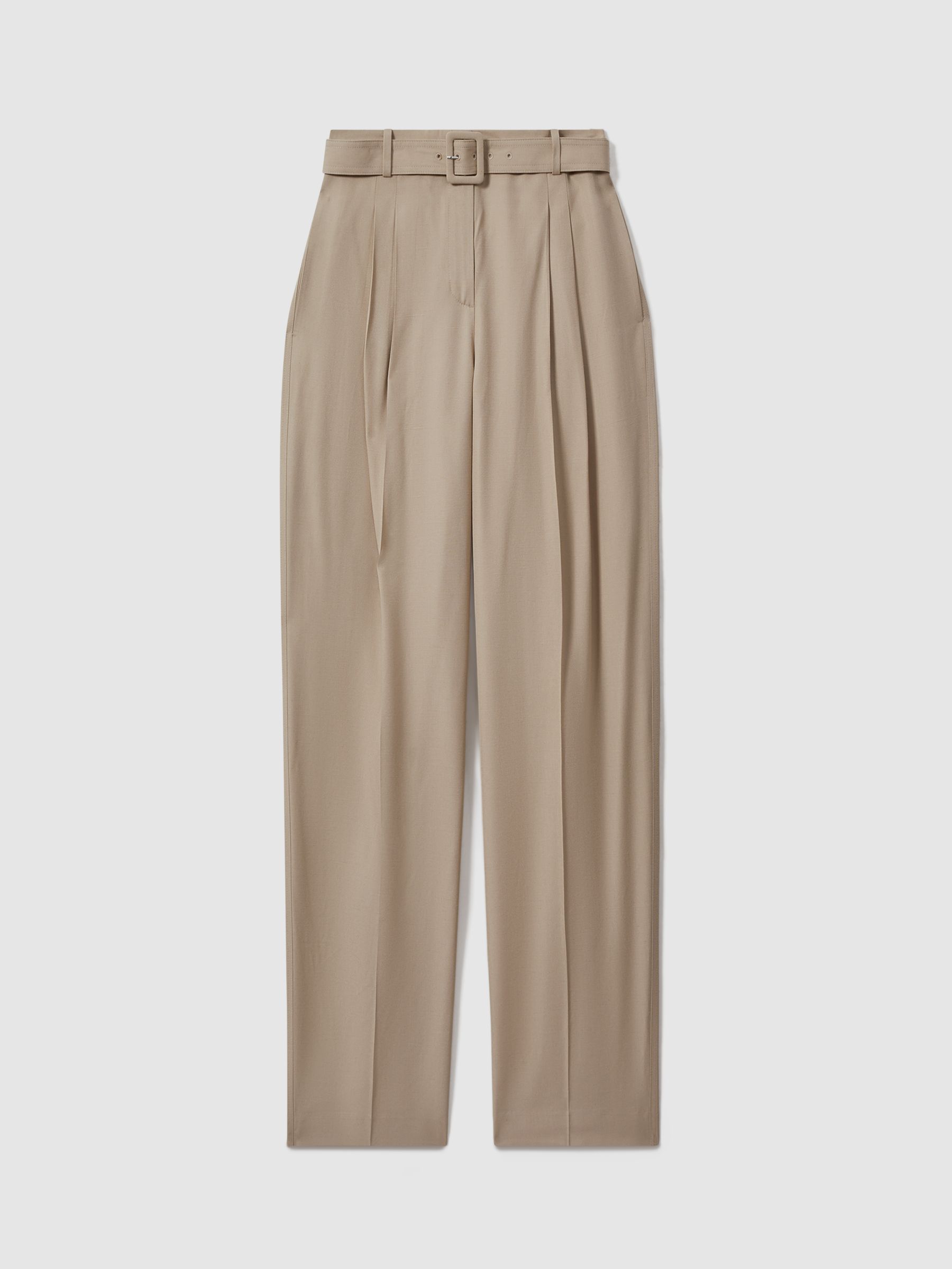 Atelier Belted Wide Leg Trousers in Neutral - Image 2 of 5