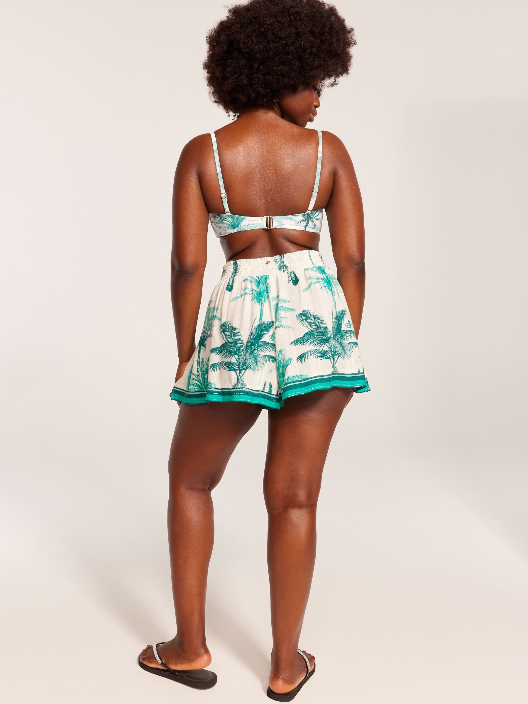 White Tropical Palm Beach Shorts - Image 5 of 10