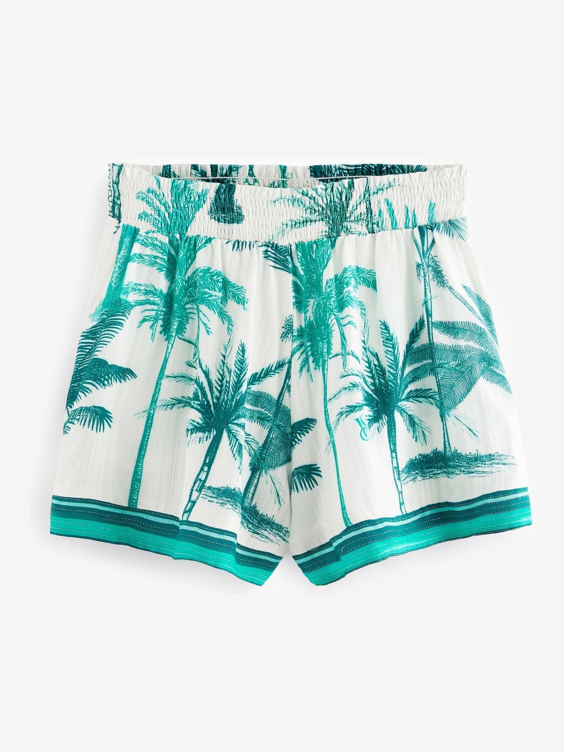 White Tropical Palm Beach Shorts - Image 9 of 10