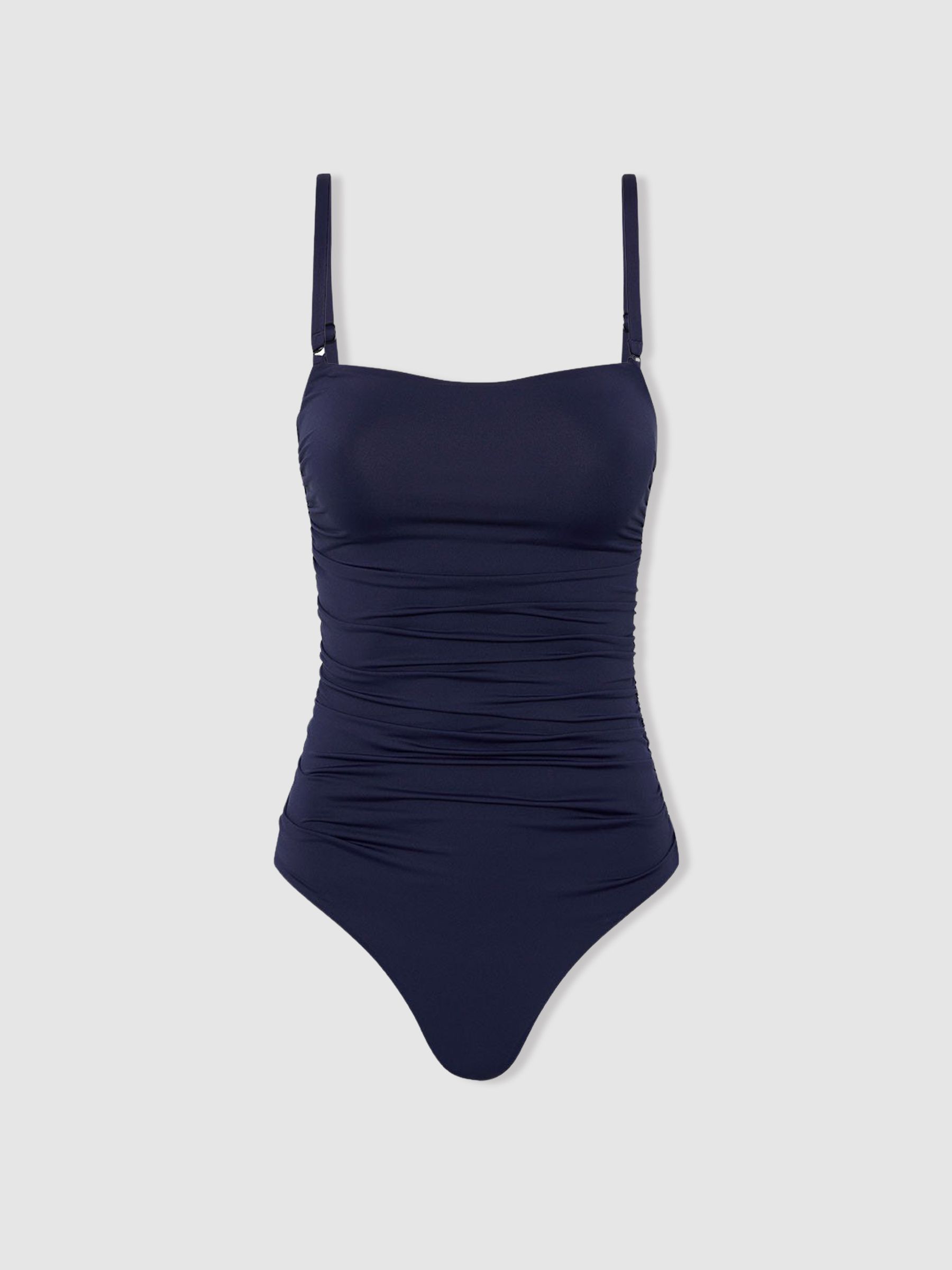 Bondi Born Removable Strap Bandeau Swimsuit in Navy - Image 1 of 4