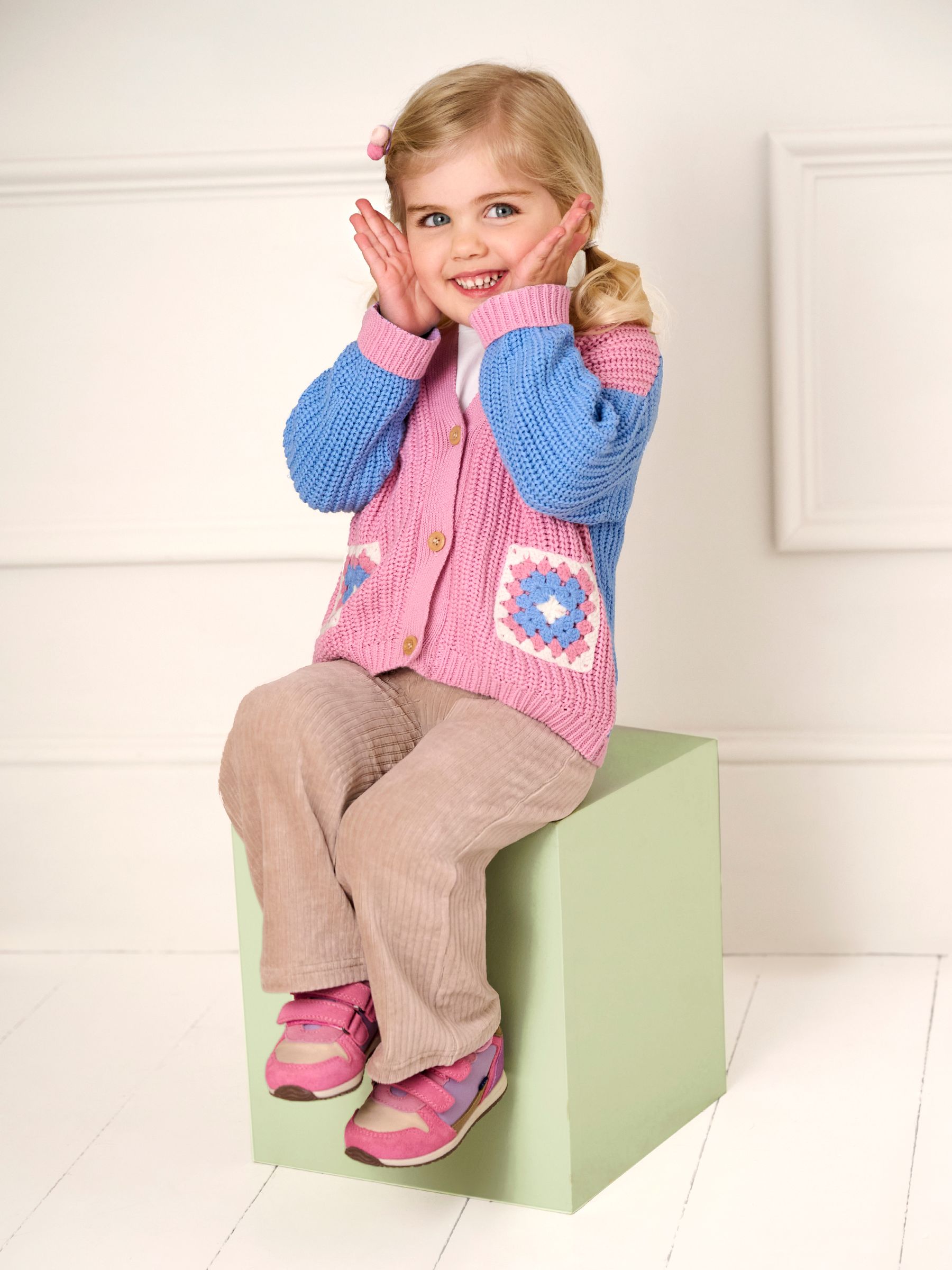 Bright Pink Colourblock Riptape Trainer - Image 5 of 7