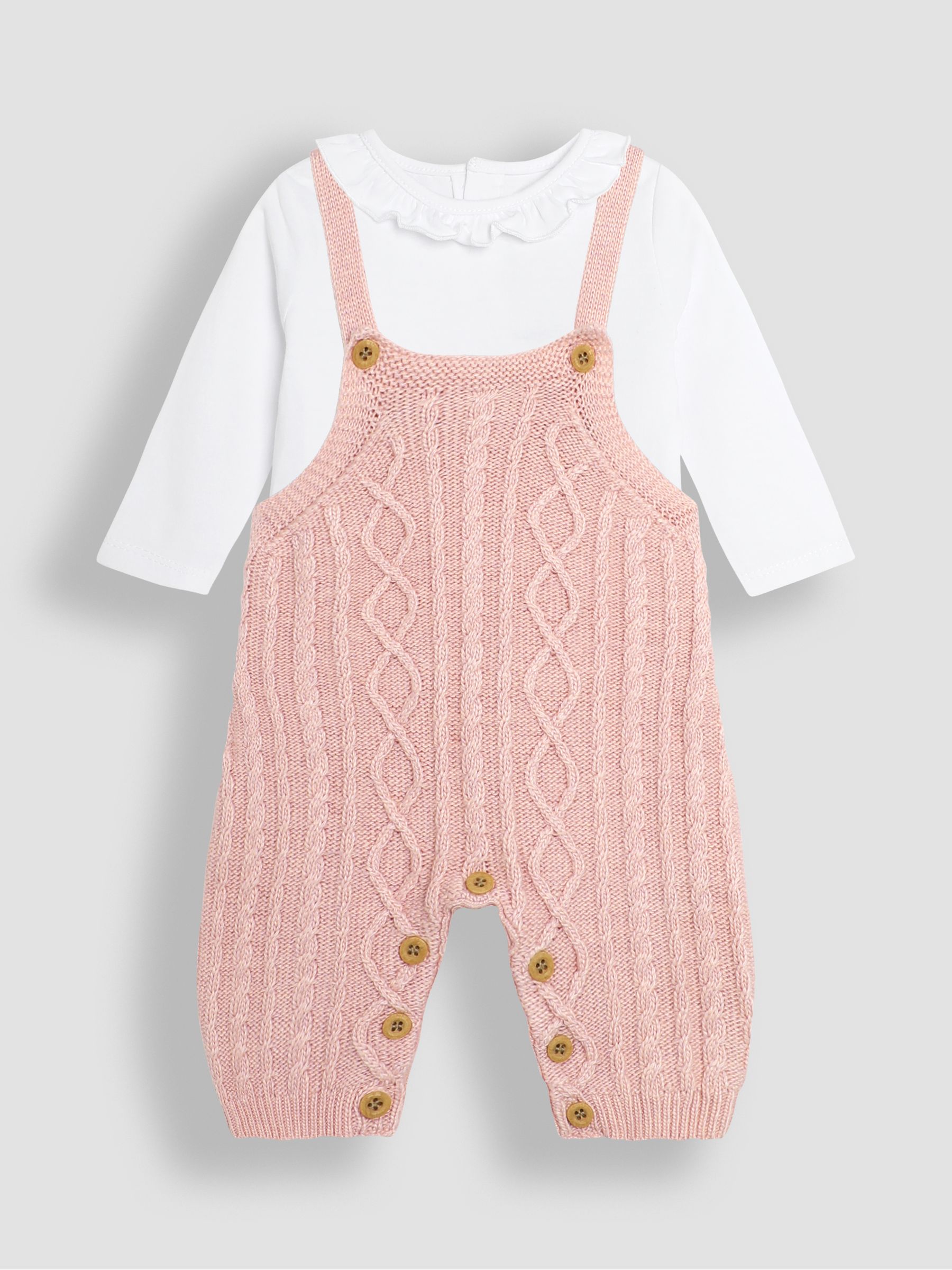 Pink Knitted Dungarees & Top Set - Image 1 of 9