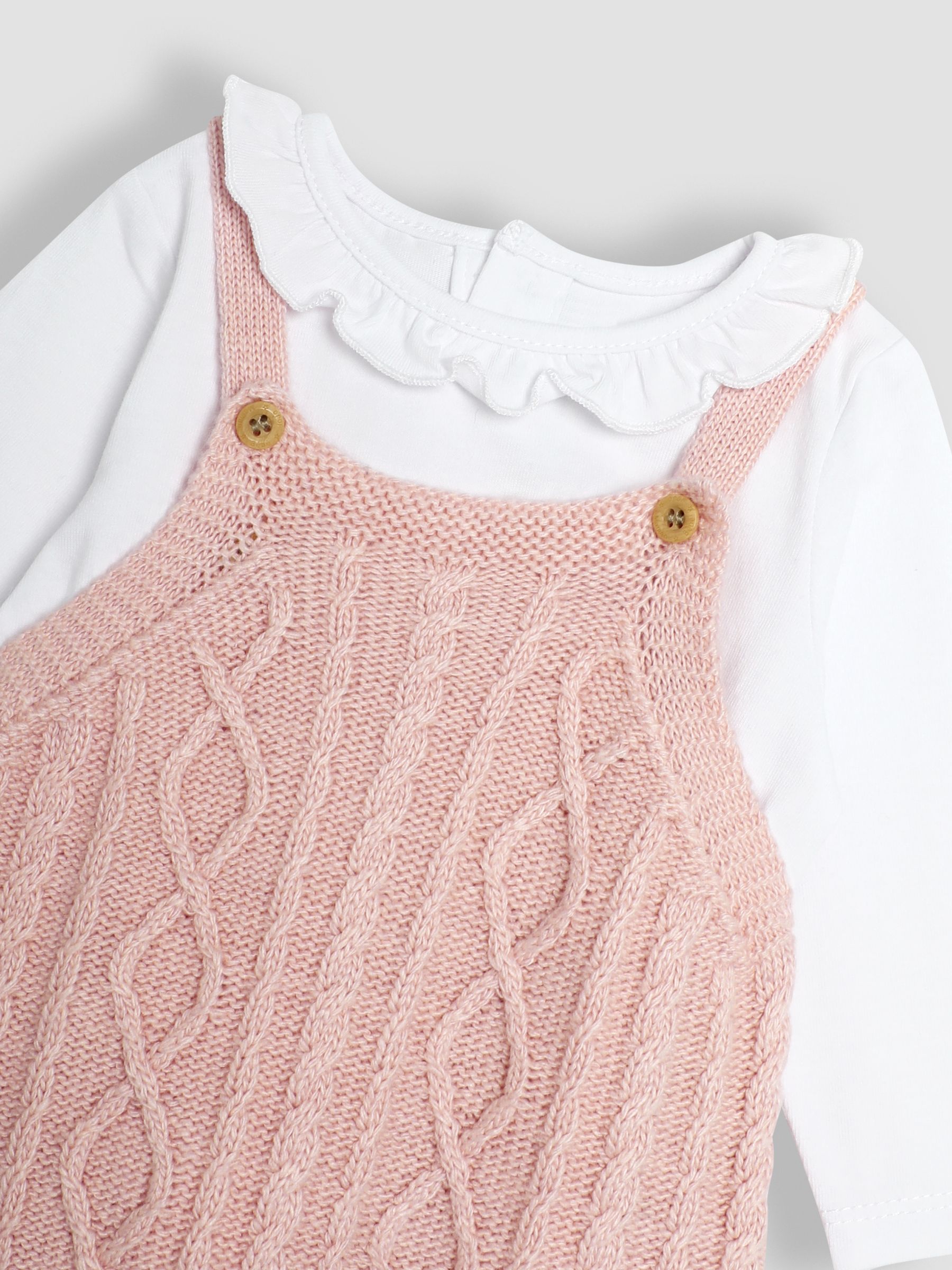 Pink Knitted Dungarees & Top Set - Image 6 of 9
