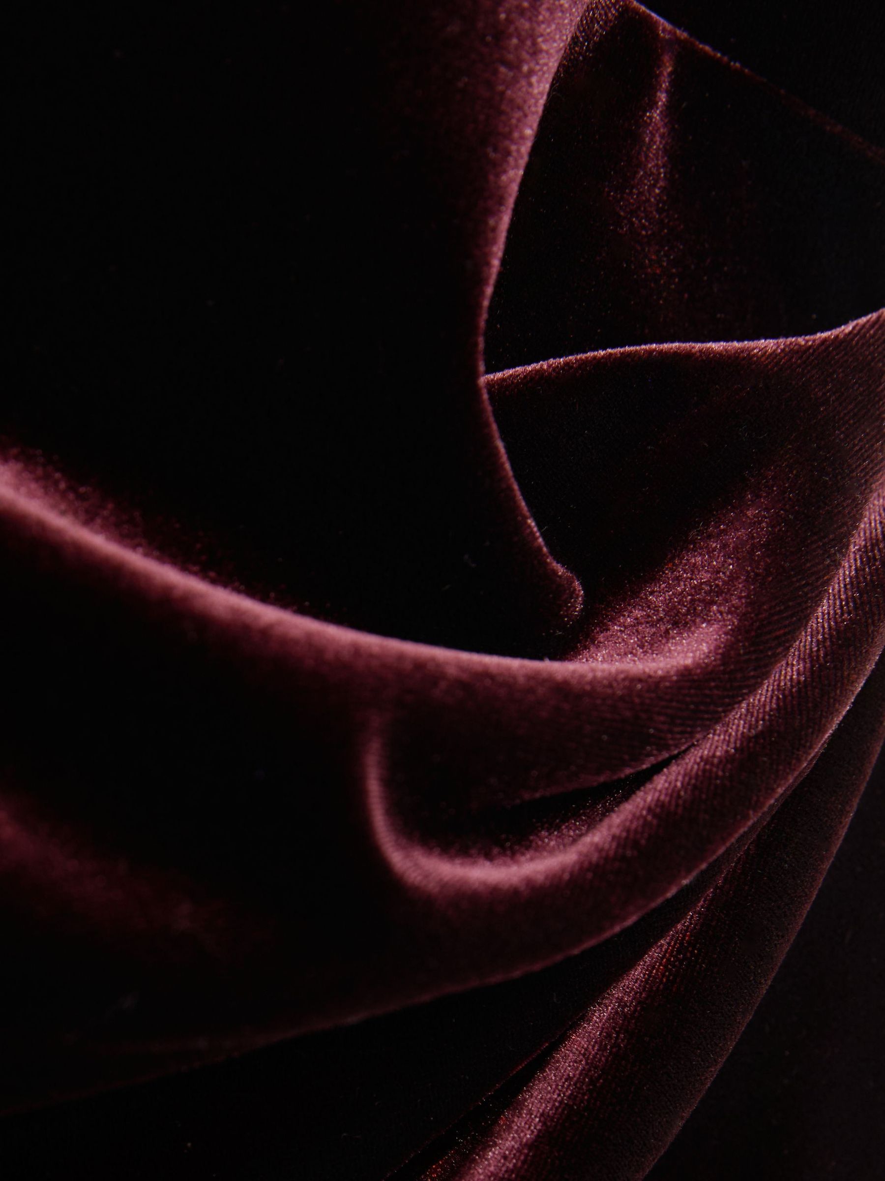 Velvet High-Neck Sleeveless Top in Burgundy - Image 5 of 5