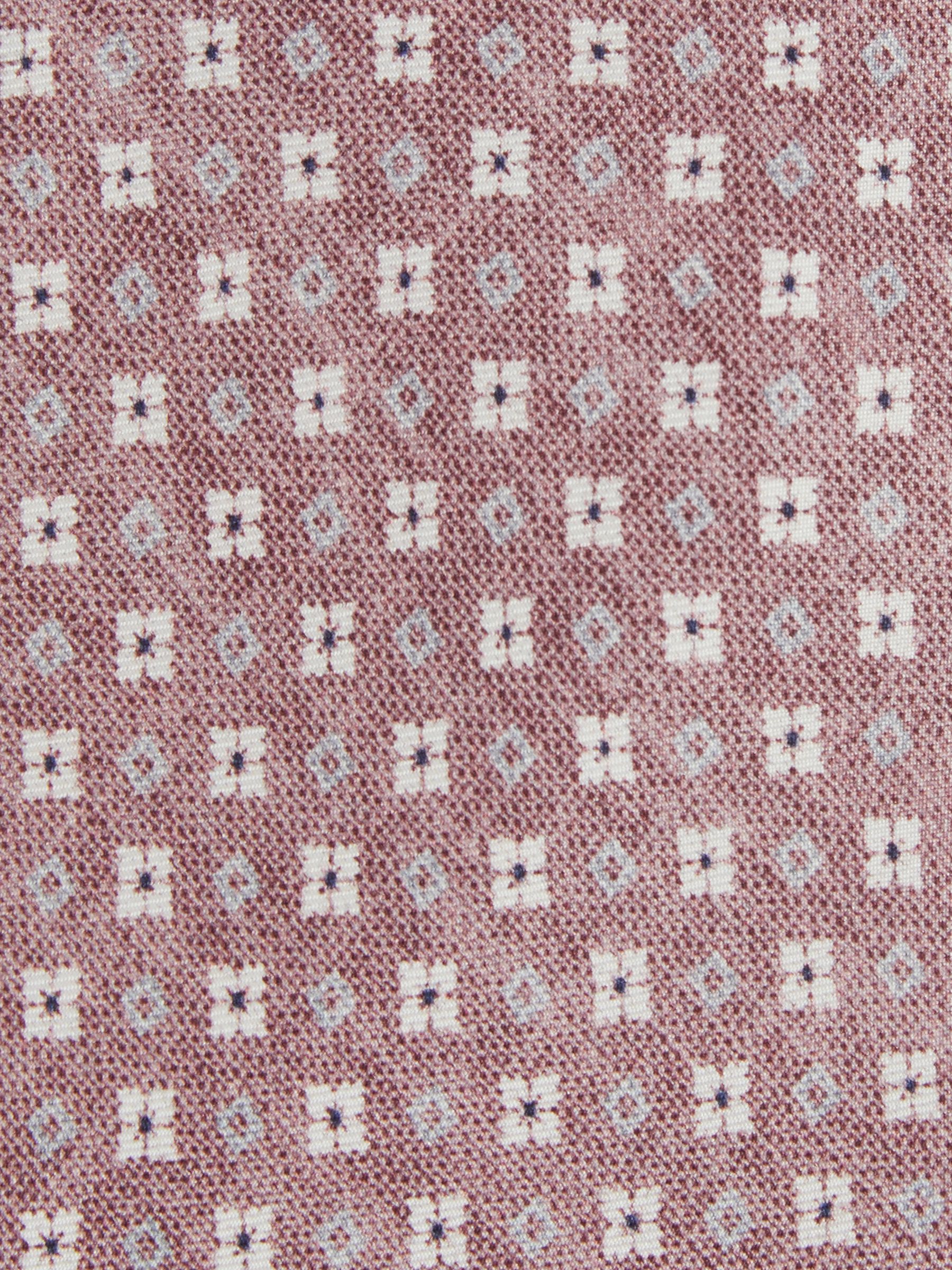 Silk Medallion Print Tie in Dusty Pink - Image 5 of 5