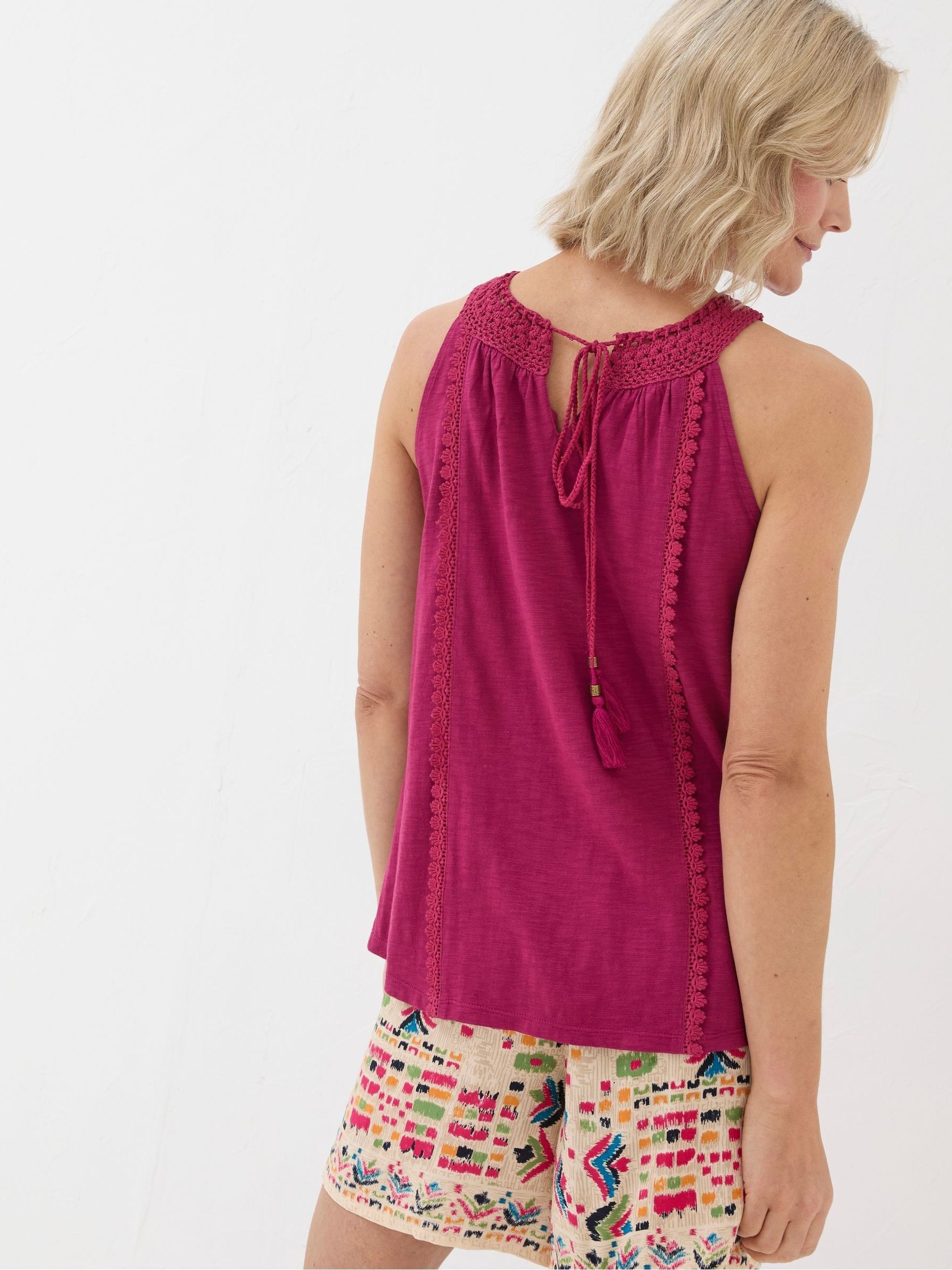 Nancy Red Crochet Vest - Image 2 of 6
