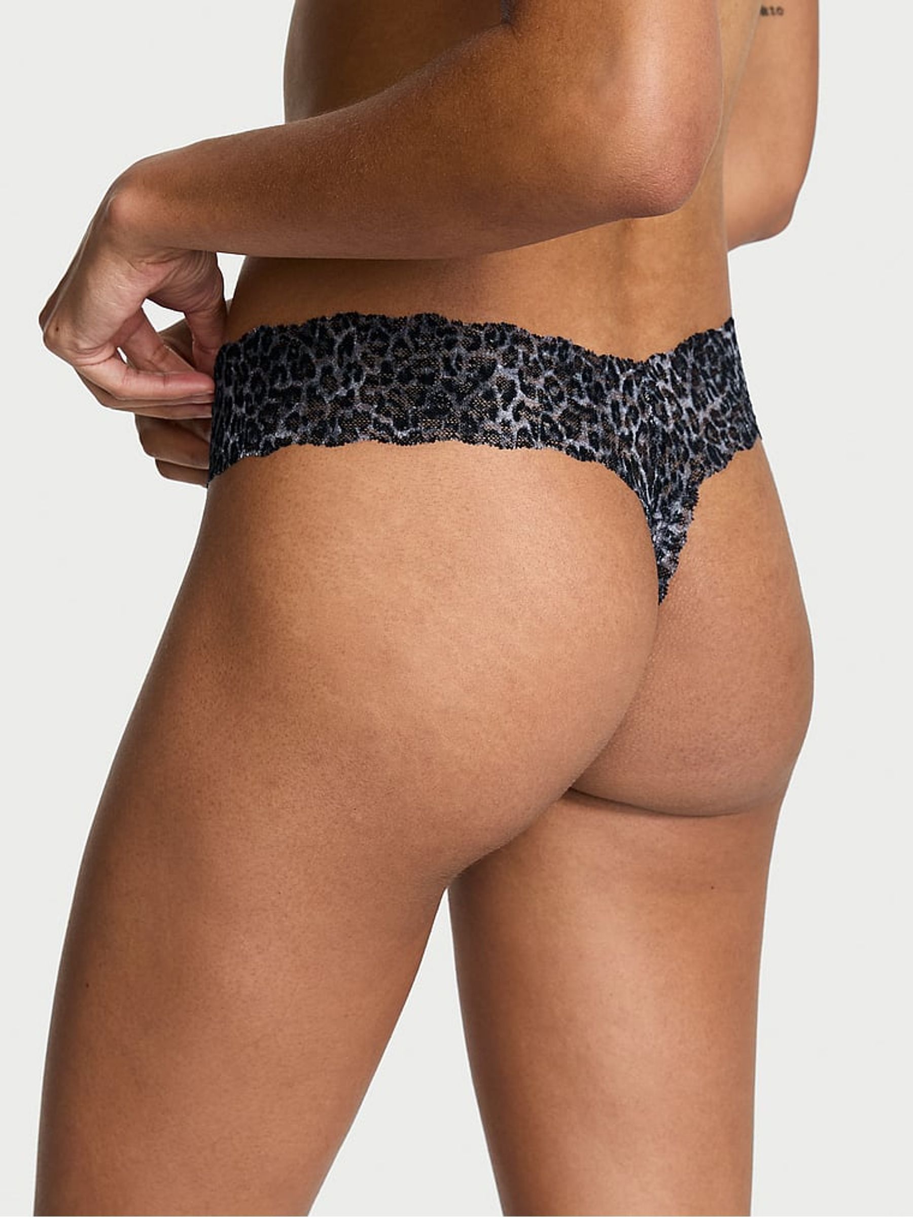 Tornado Grey Leopard Thong Knickers - Image 2 of 3