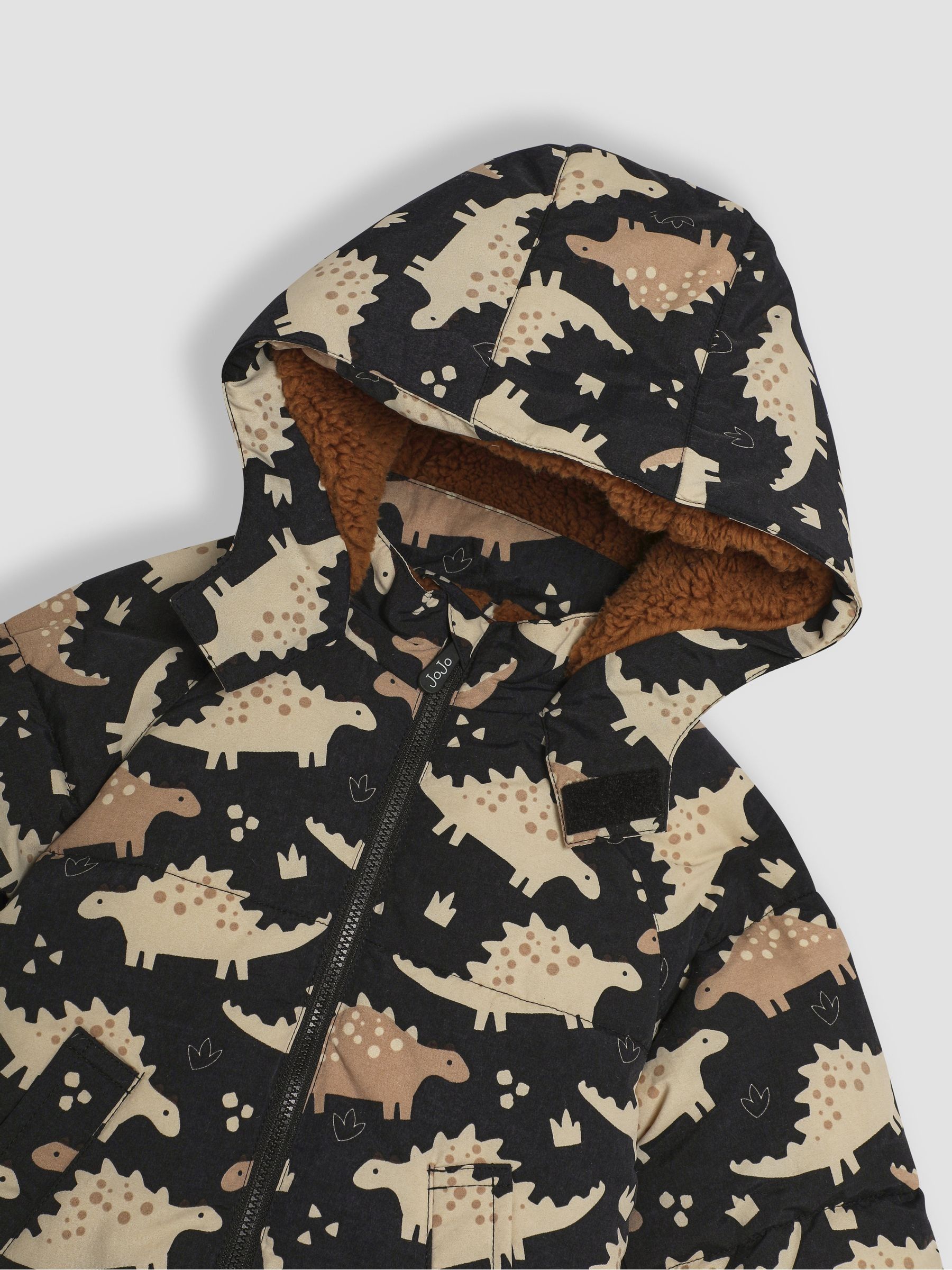 Brown Dino Puffer Coat - Image 3 of 3