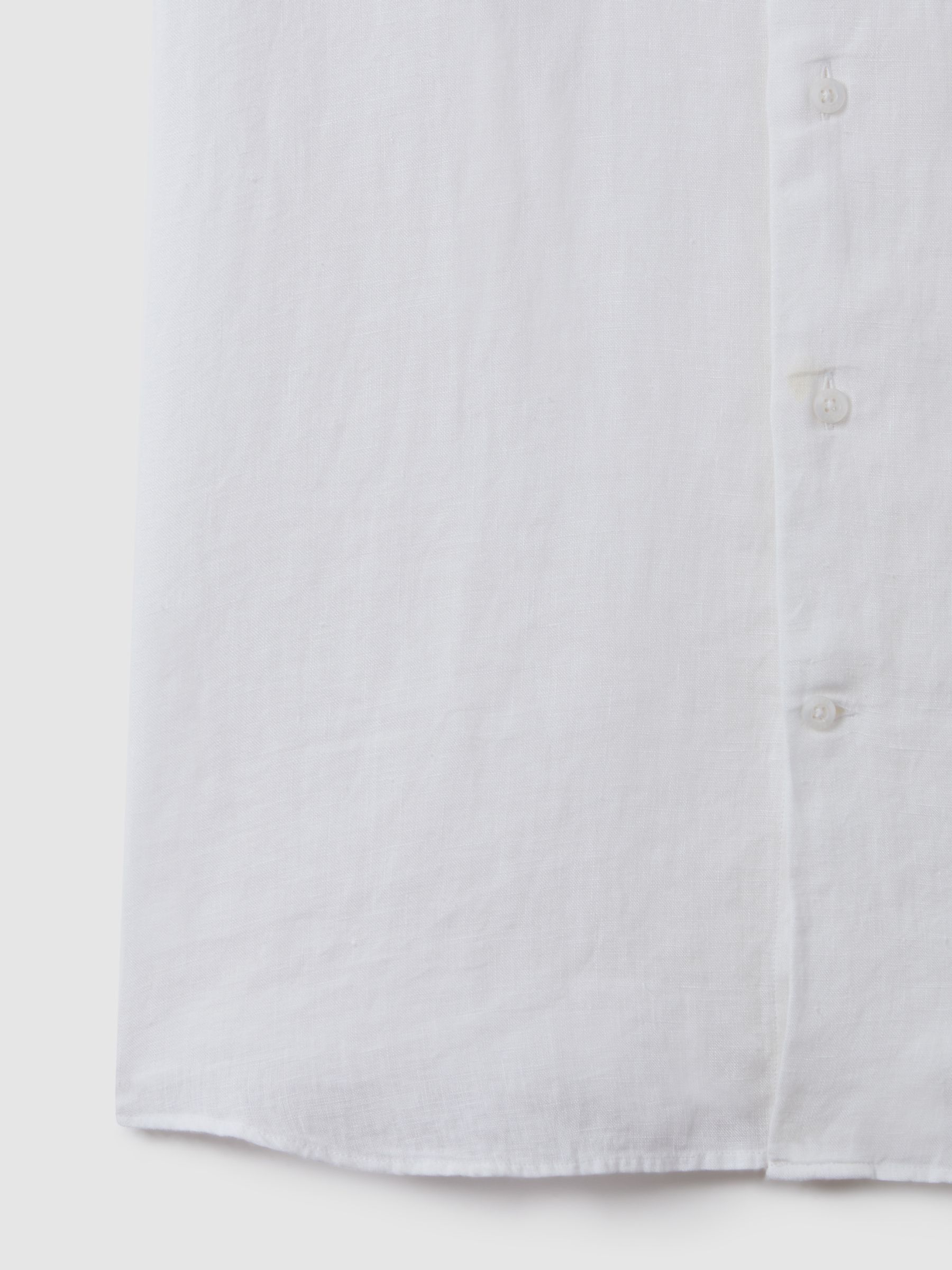 Slim Fit Linen Shirt in White - Image 6 of 6