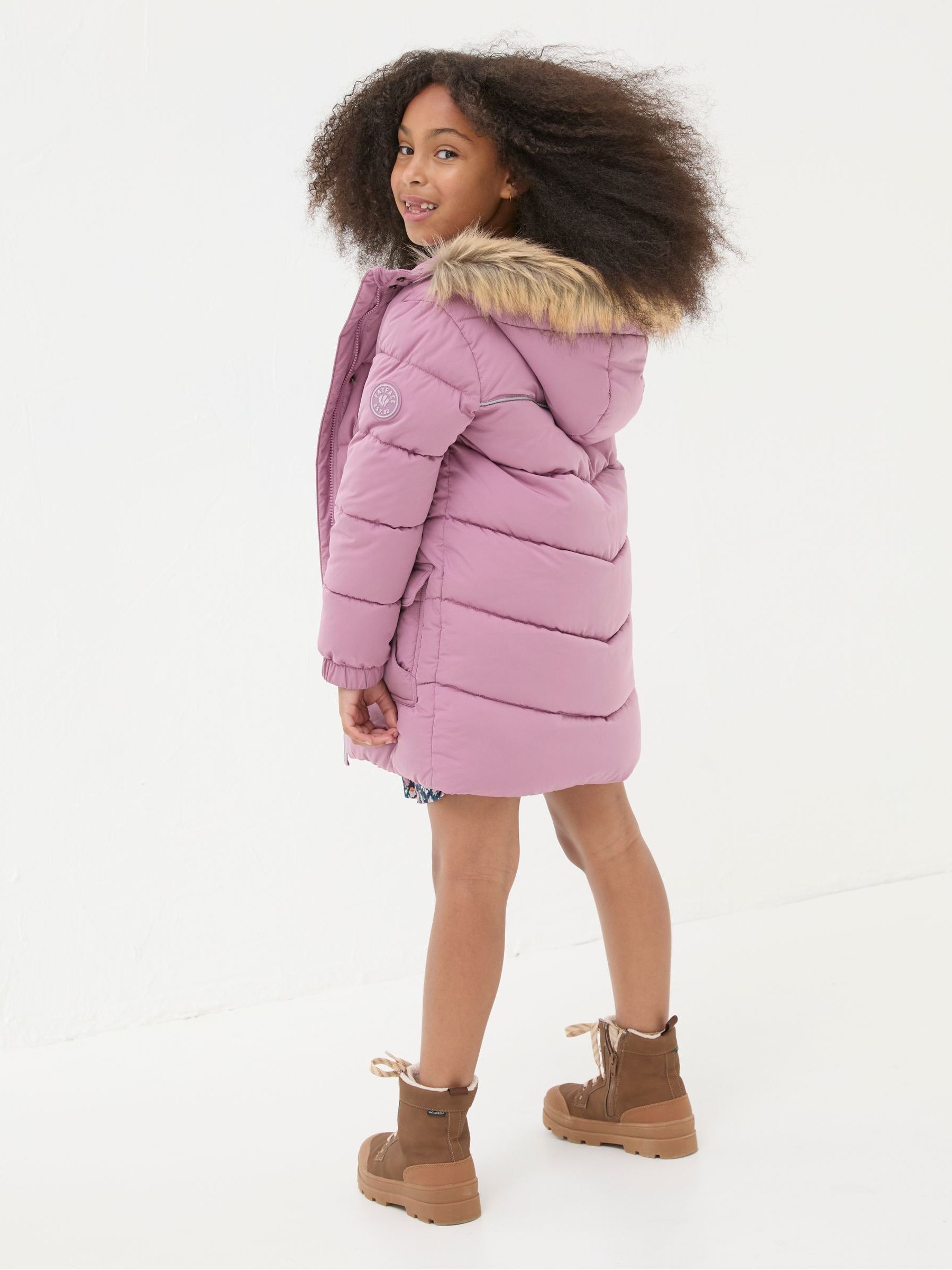Lily Dusky Purple Longline Padded Coat - Image 2 of 6