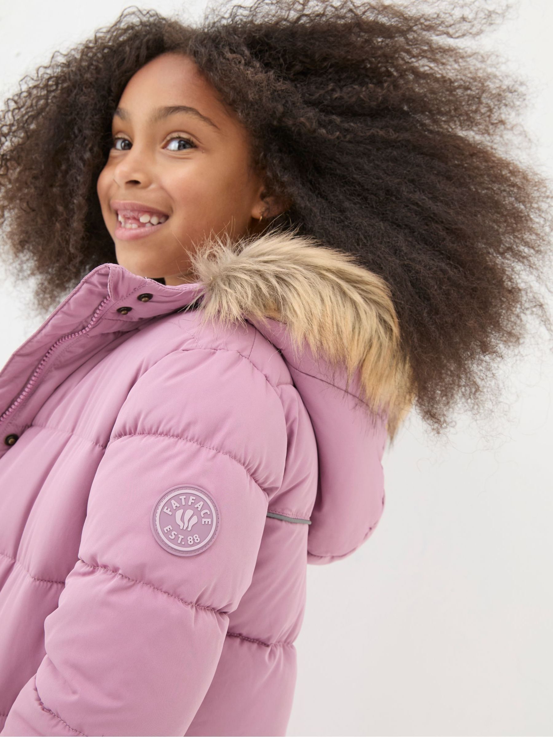 Lily Dusky Purple Longline Padded Coat - Image 4 of 6