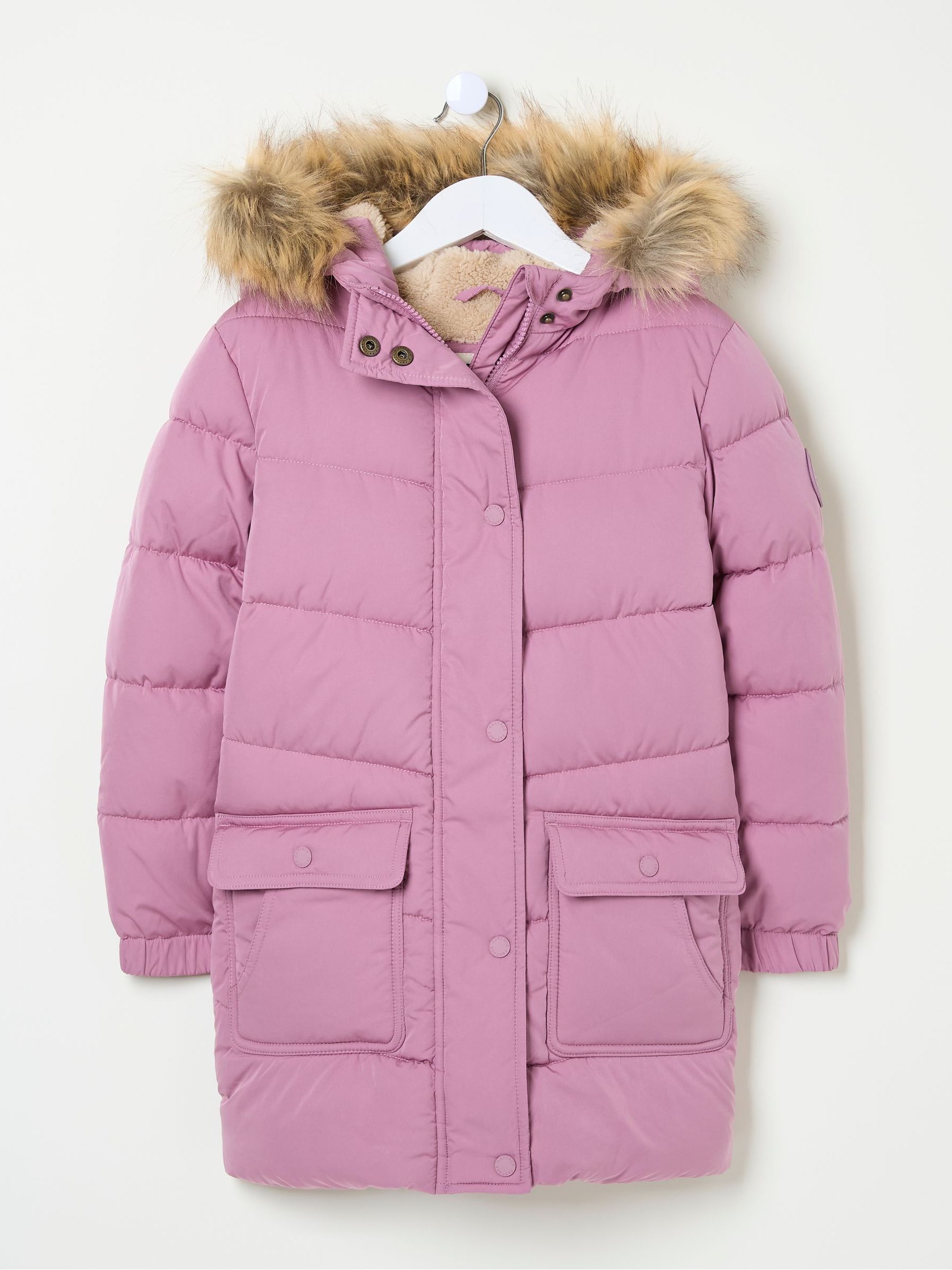 Lily Dusky Purple Longline Padded Coat - Image 6 of 6