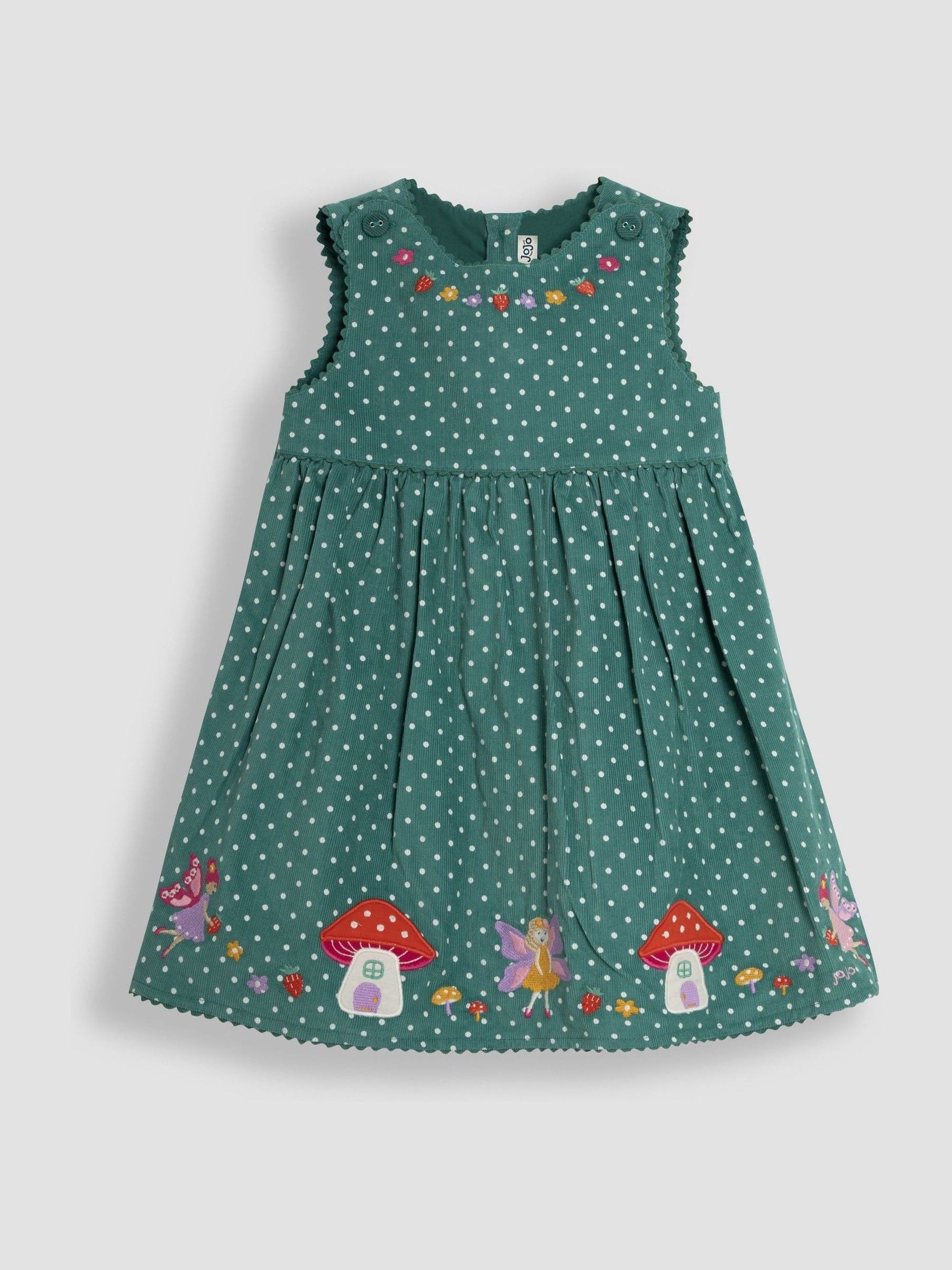 Green Fairy & Toadstool Applique Cord Dress - Image 1 of 3