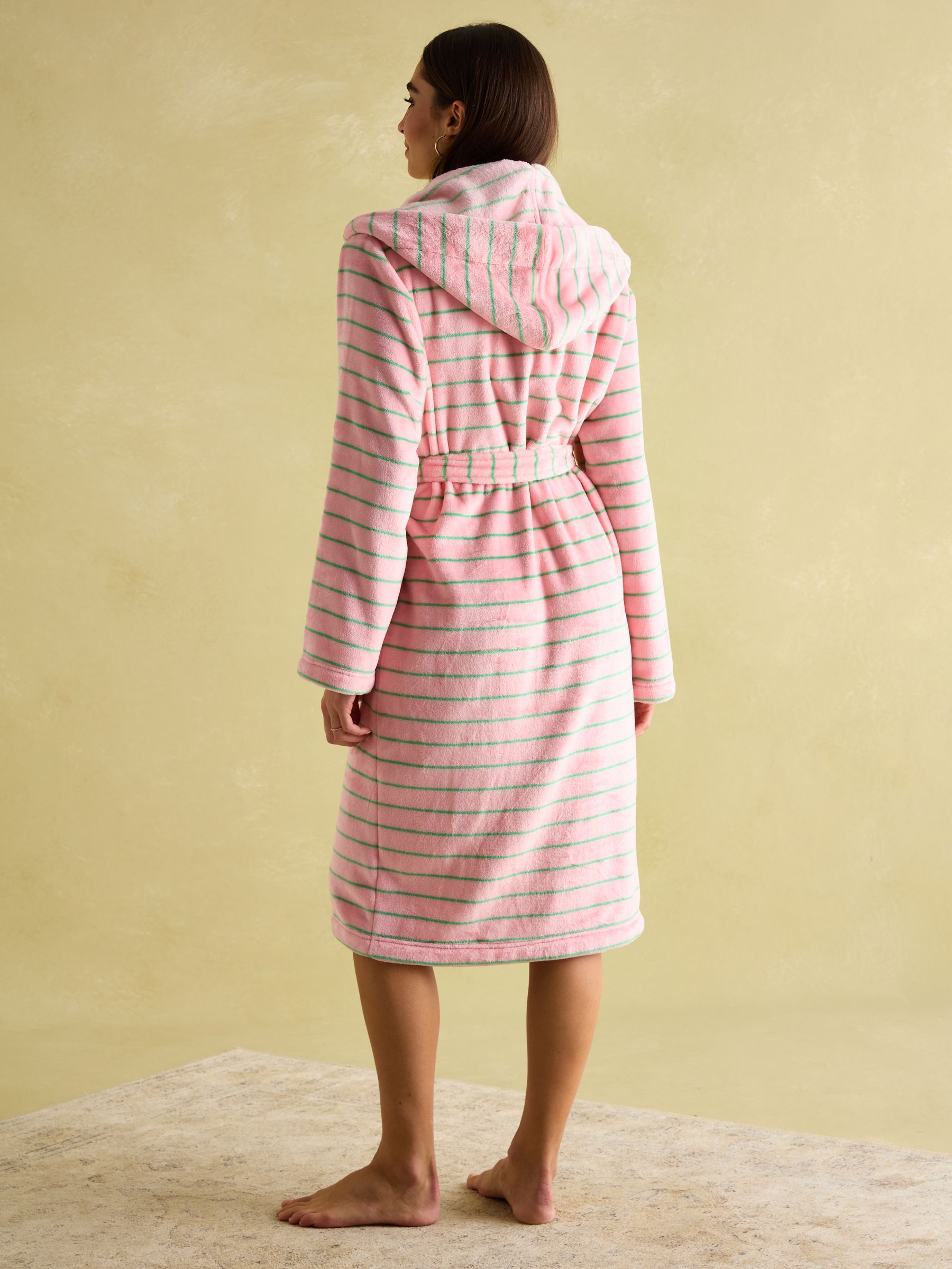 Luna Pink Fleece Dressing Gown with Hood - Image 2 of 4