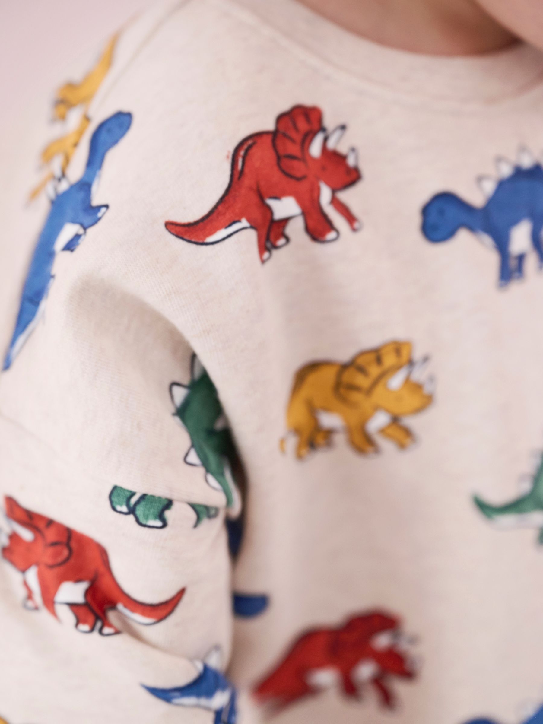 Natural Dinosaur Construction Vehicle Print Sweatshirt - Image 8 of 8