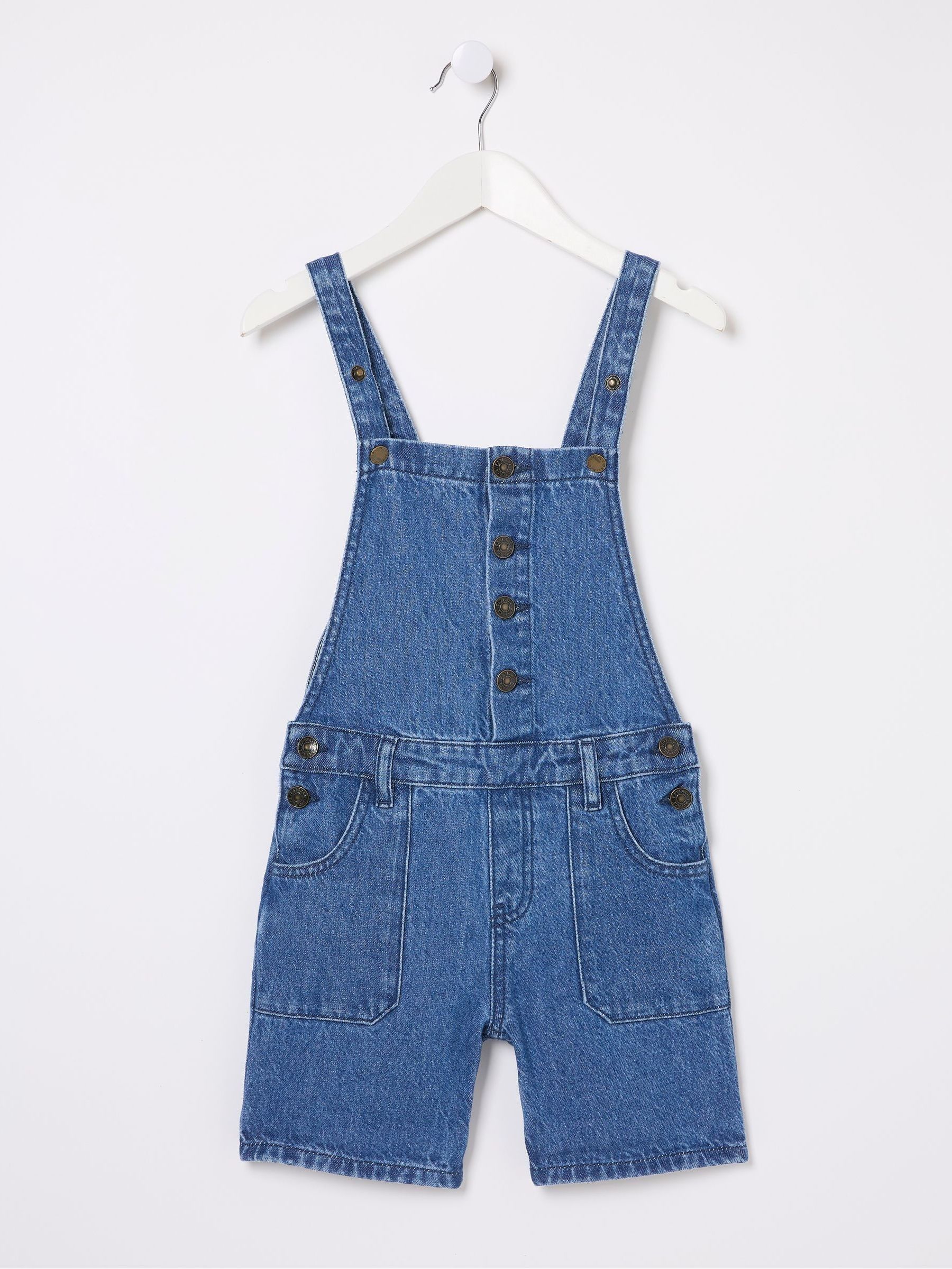 Blue Denim Shortie Dungarees - Image 4 of 4