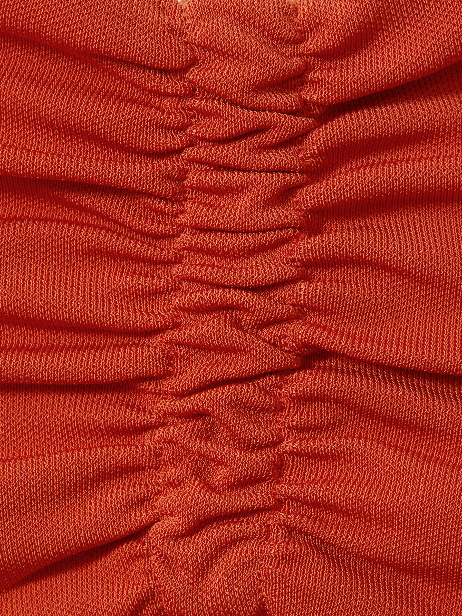 Jersey Ruched Midi Dress in Rust - Image 7 of 8