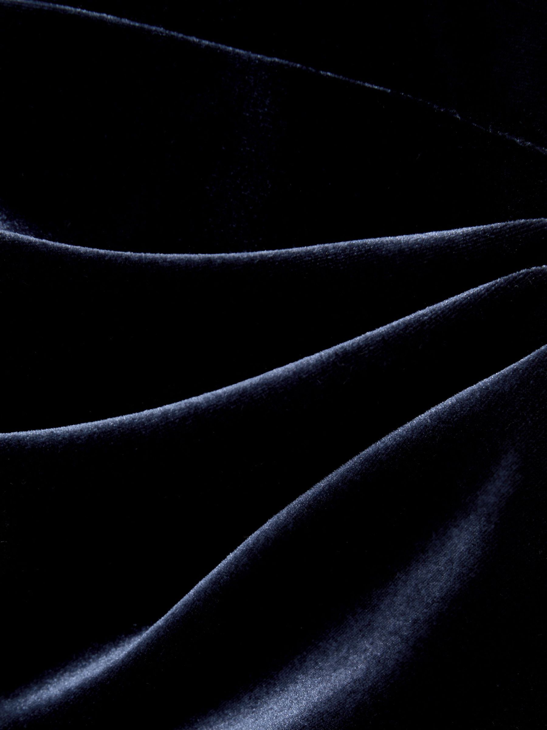Velvet High-Neck Sleeveless Top in Navy - Image 6 of 6