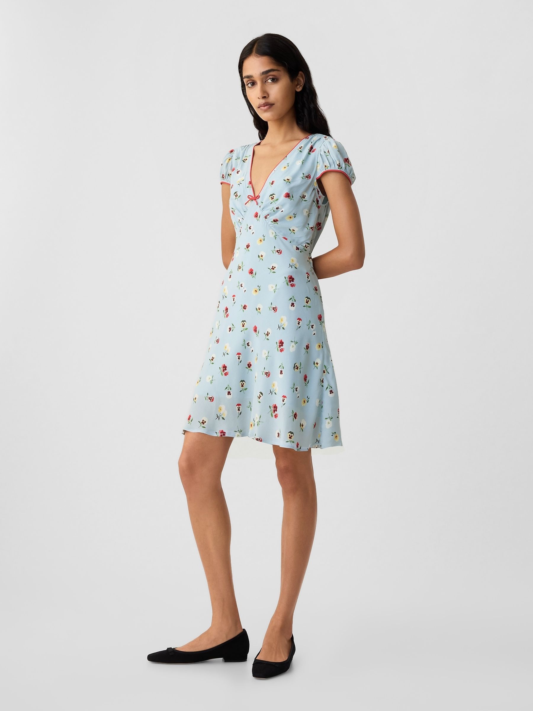 Light Blue DÔEN Floral Mini Dress - Image 3 of 5