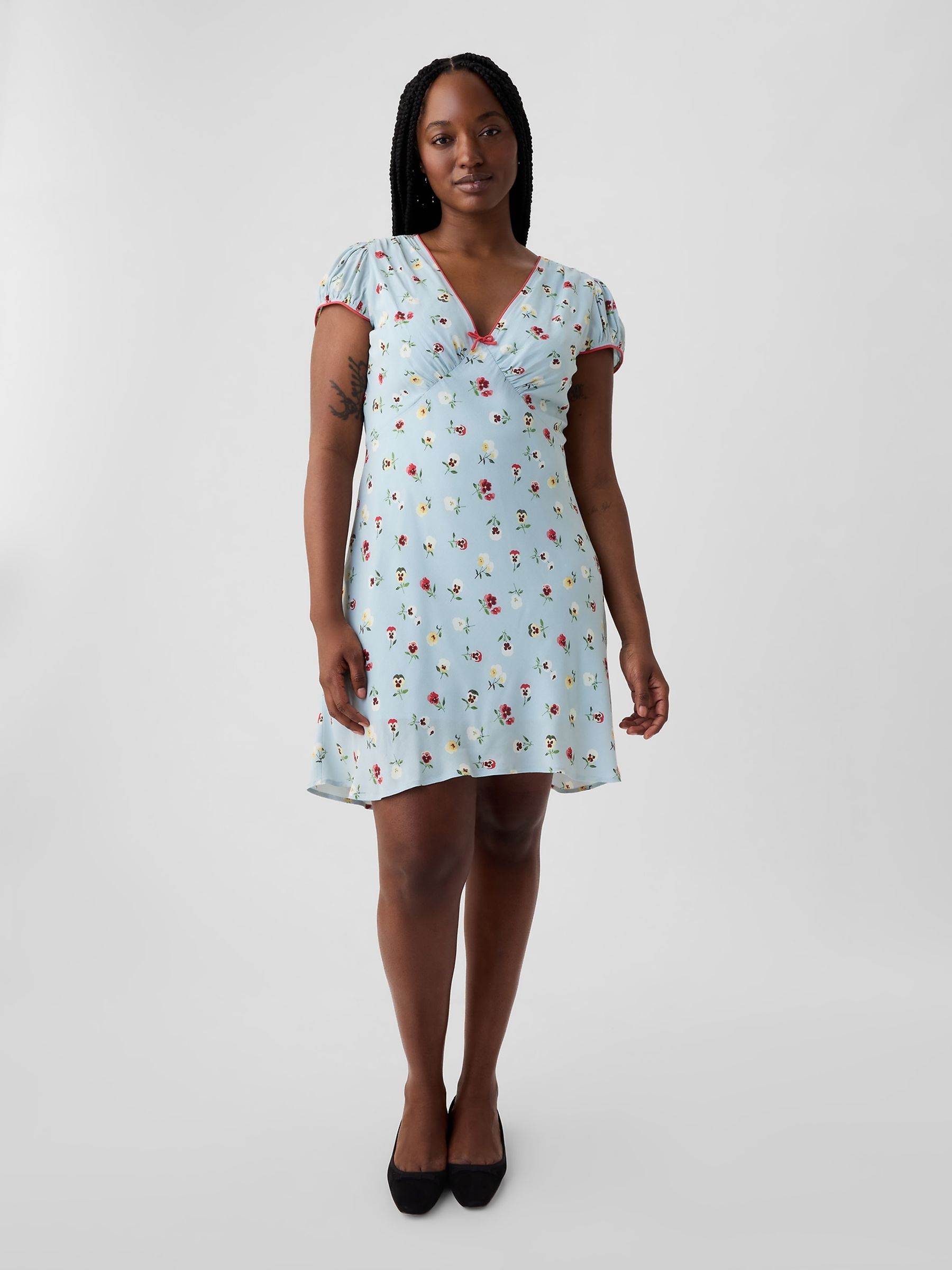 Light Blue DÔEN Floral Mini Dress - Image 5 of 5